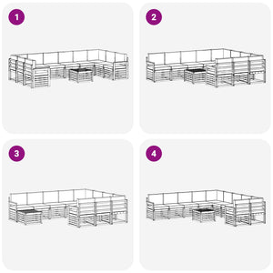 Σειρά Καναπέ Εξωτερικού 8 pcs Λευκό και Μπεζ 59 x 59 x 37 εκ - Pakobazaar