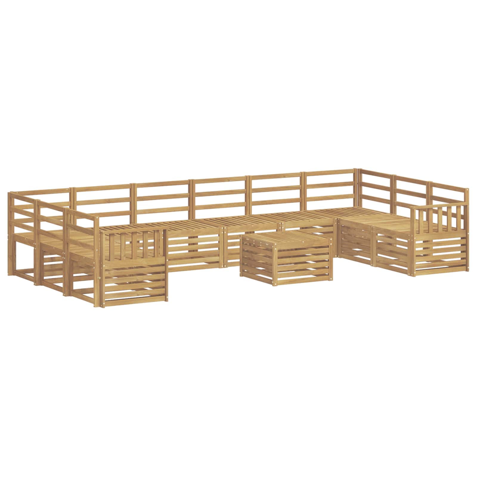 Σειρά Καναπέ Εξωτερικού 11 pcs Λευκό 59 x 59 x 37 εκ - Pakobazaar