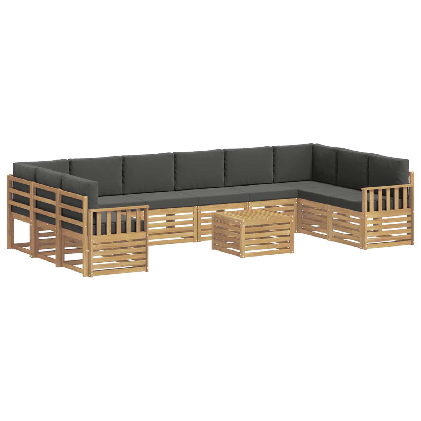 Σειρά Καναπέ Εξωτερικού 8 pcs Λευκό και Ανθρακί 59 x 59 x 37 εκ - Pakobazaar