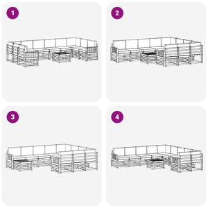 Σειρά Καναπέ Εξωτερικού 8 pcs Λευκό και Μπεζ 59 x 59 x 37 εκ - Pakobazaar