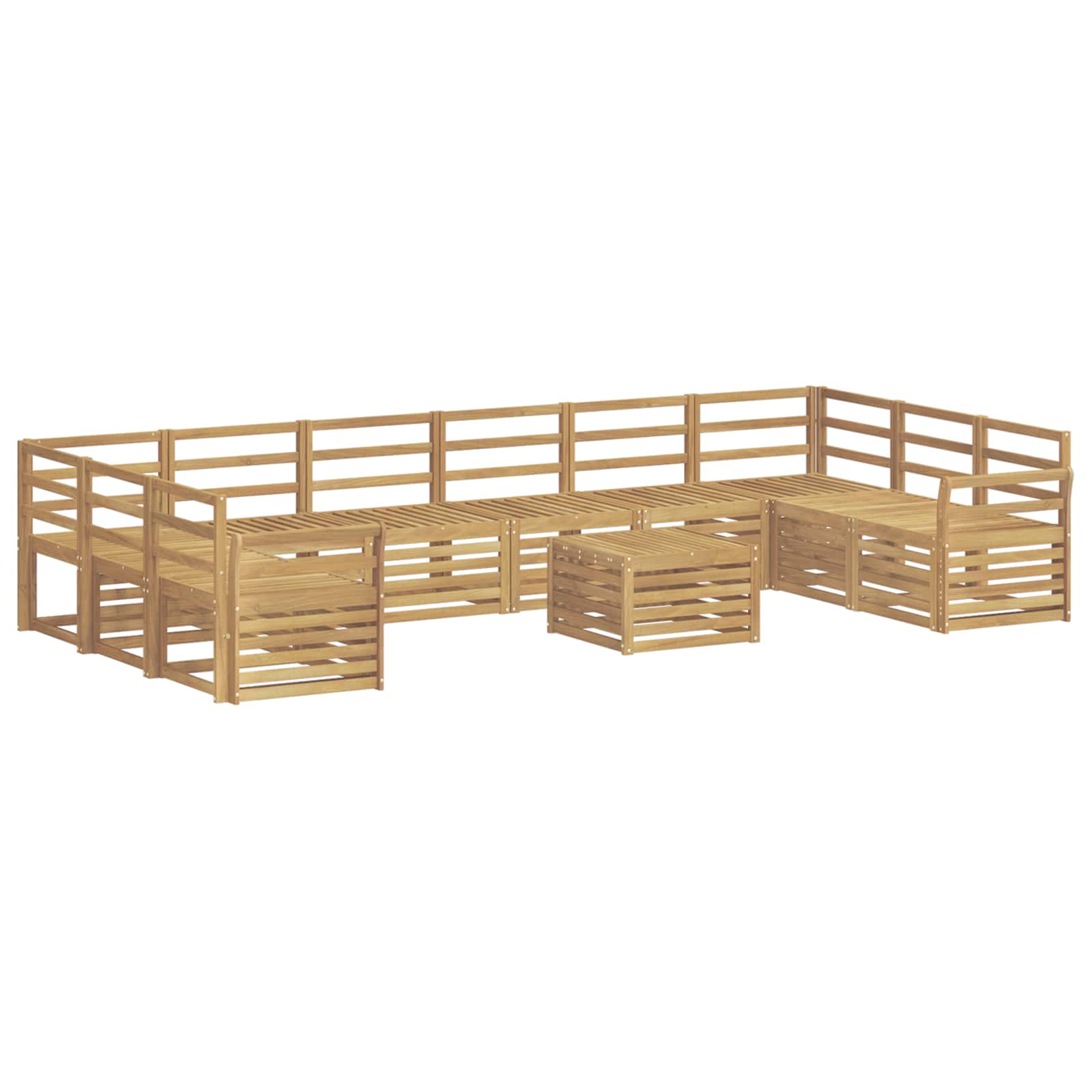 Σειρά Καναπέ Εξωτερικού 11 pcs Λευκό 59 x 59 x 37 εκ - Pakobazaar