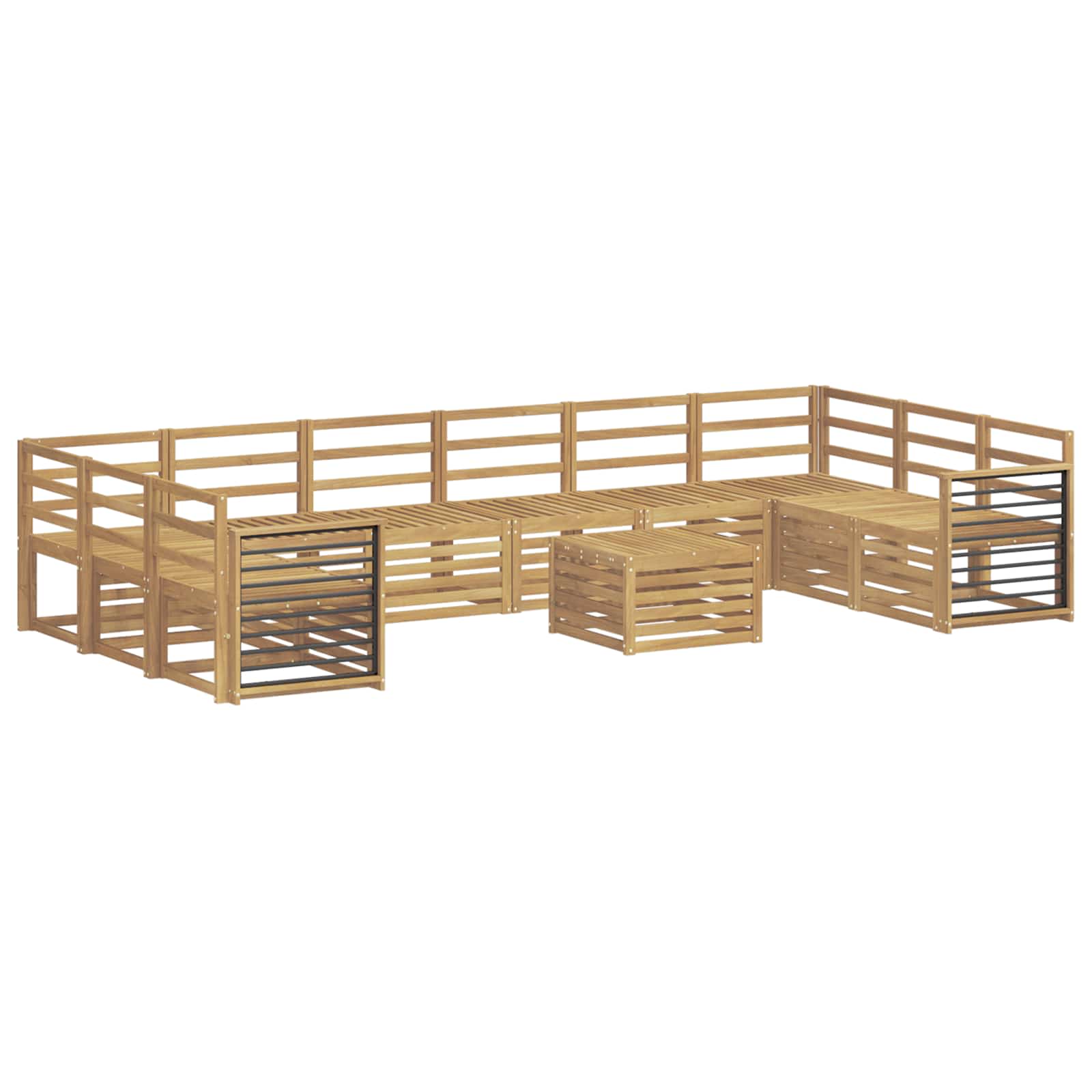 Σειρά Καναπέ Εξωτερικού 11 pcs Λευκό 59 x 59 x 37 εκ - Pakobazaar