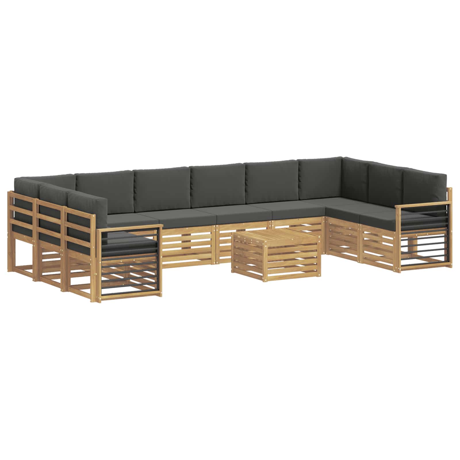 Σειρά Καναπέ Εξωτερικού 8 pcs Λευκό και Ανθρακί 59 x 59 x 37 εκ - Pakobazaar