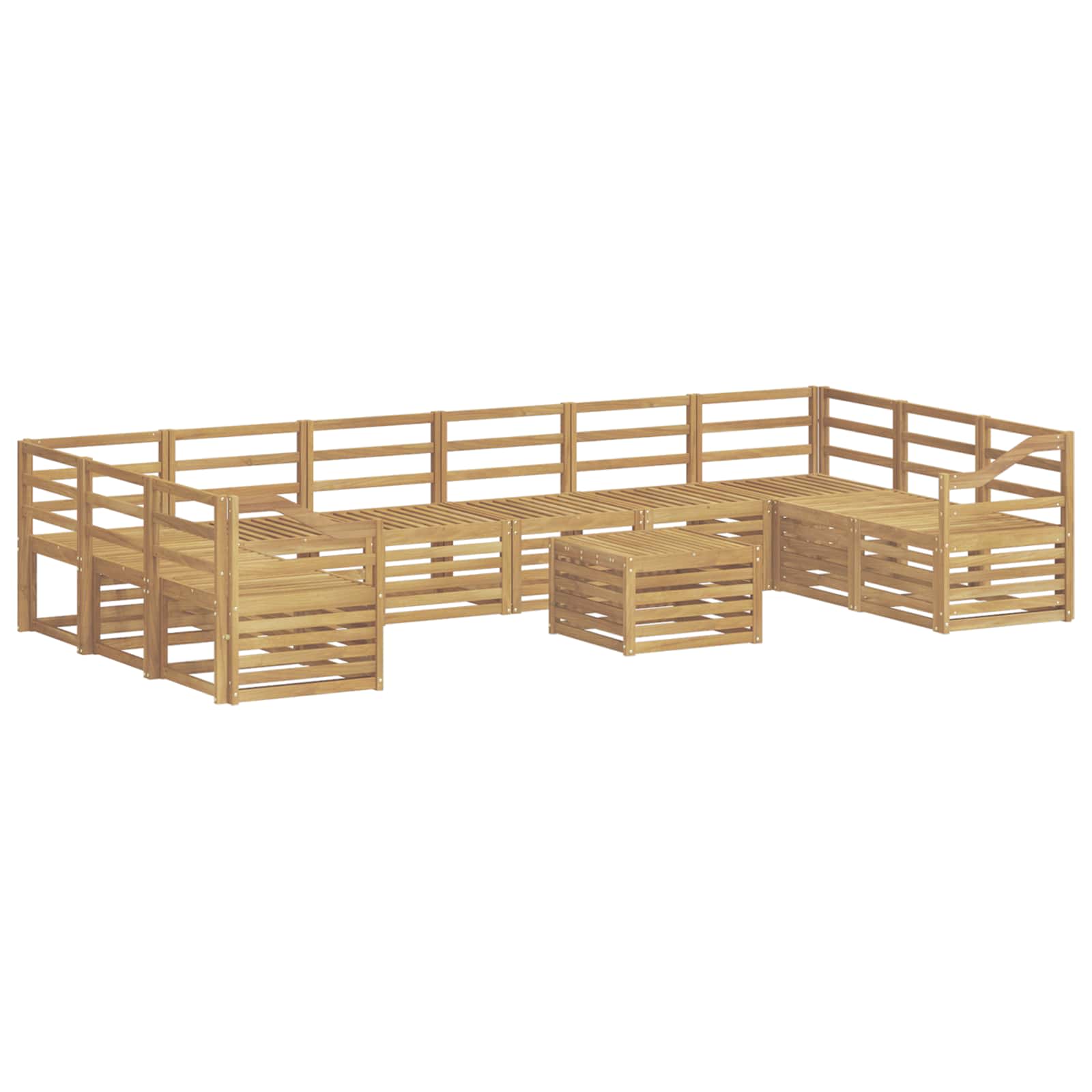 Σειρά Καναπέ Εξωτερικού 11 pcs Λευκό 59 x 59 x 37 εκ - Pakobazaar