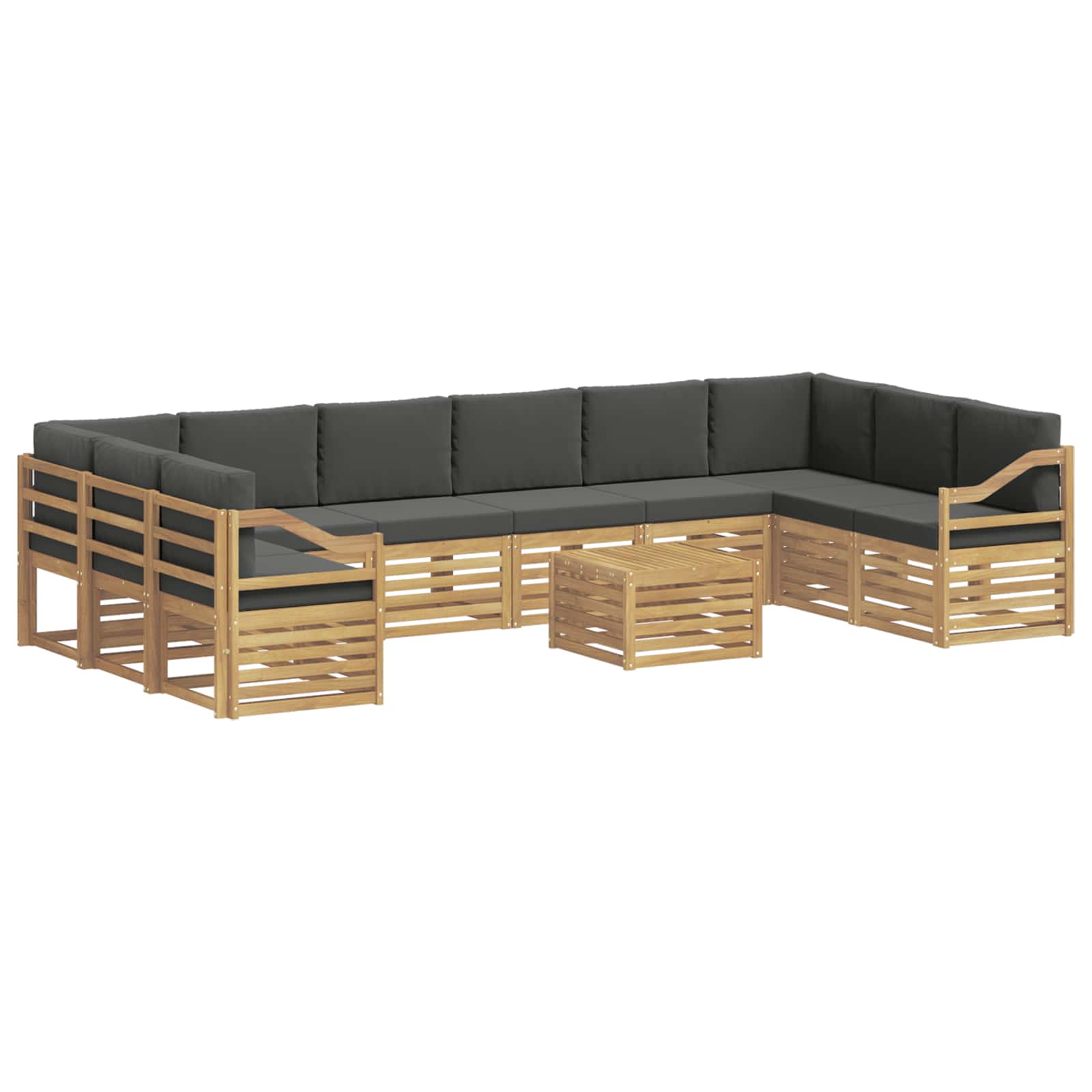 Σειρά Καναπέ Εξωτερικού 8 pcs Λευκό και Ανθρακί 59 x 59 x 37 εκ - Pakobazaar