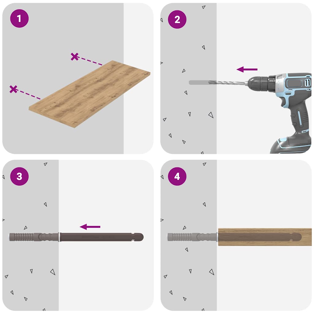 Βραχίονες Floating Shelf 12 pcs Μπεζ Ø10 x 170 mm Ατσάλι