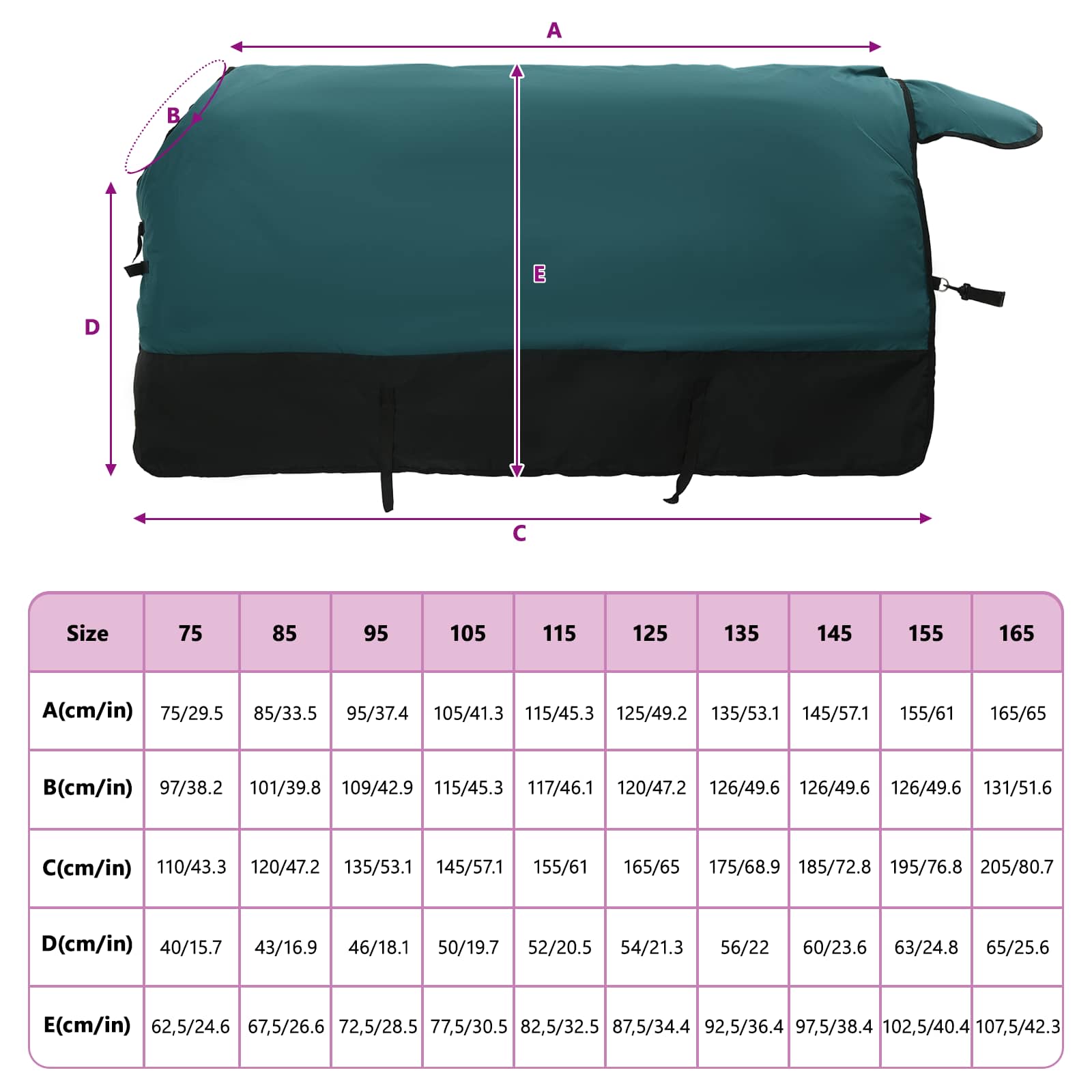Σαμάρι Ίππου Σκούρο πράσινο και μαύρο 155 cm Πολυεστέρας