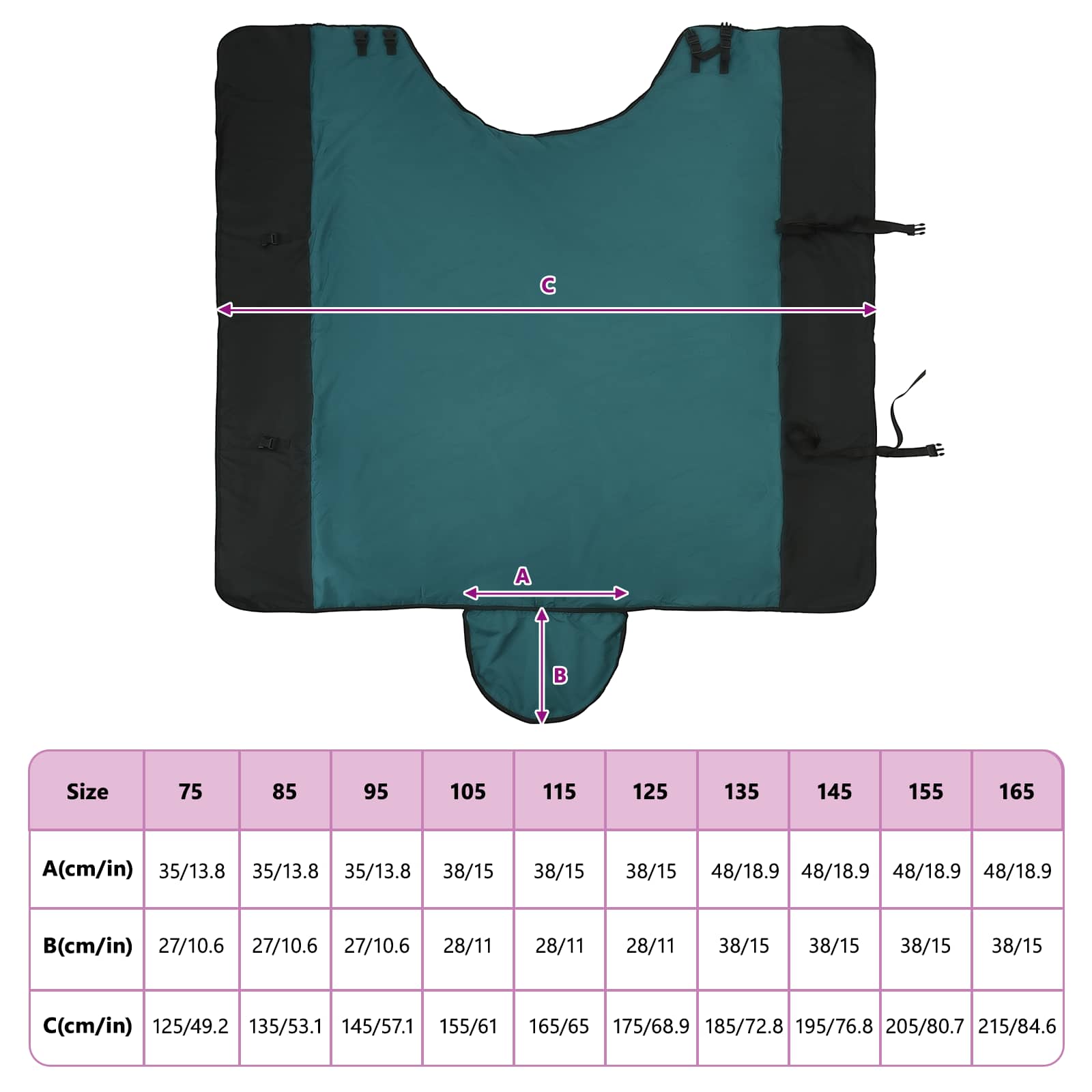Σαμάρι Ίππου Σκούρο πράσινο και μαύρο 165 cm Πολυεστέρας - Pakobazaar