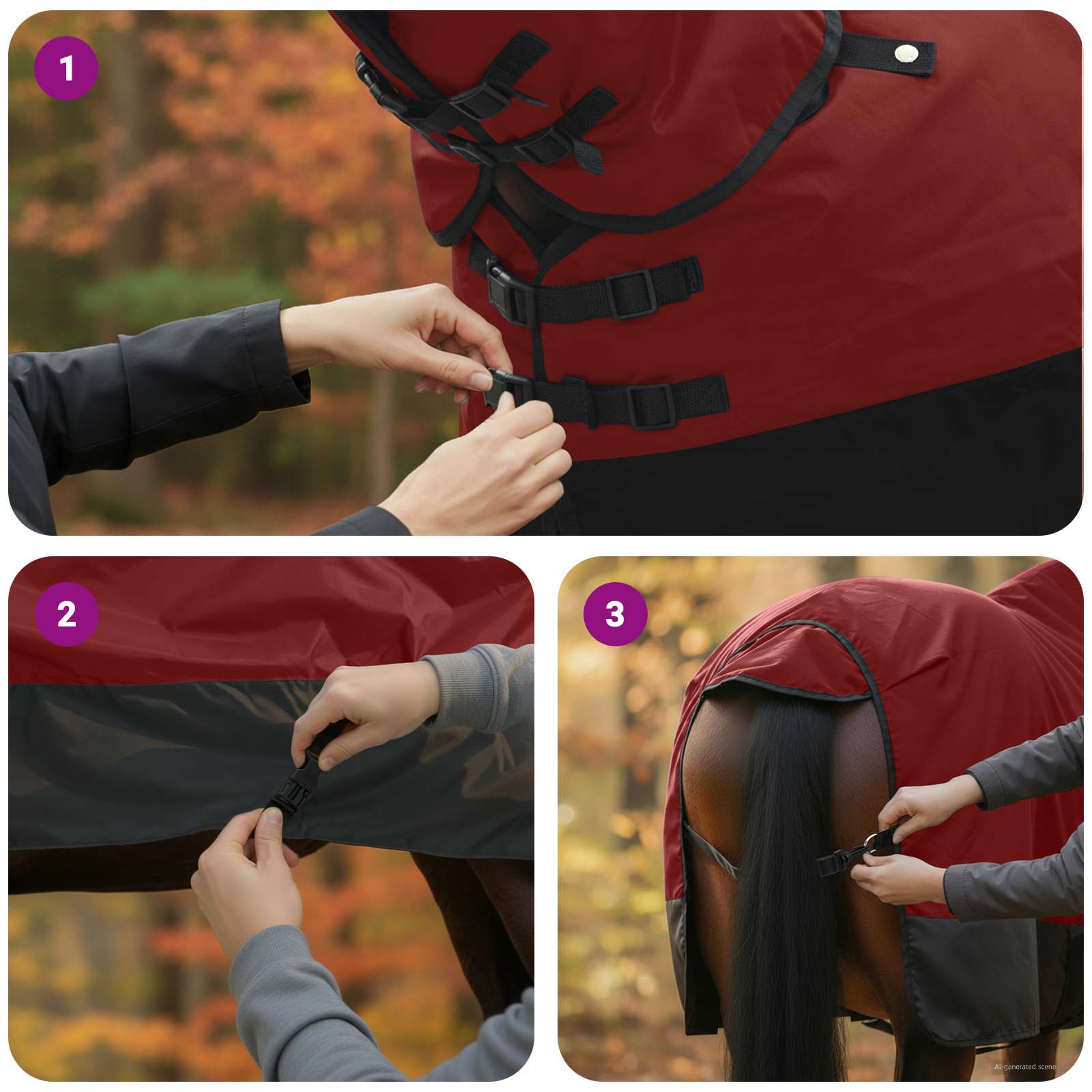 Σαμάρι Ίππου Σκούρο πράσινο και μαύρο 135 cm Πολυεστέρας