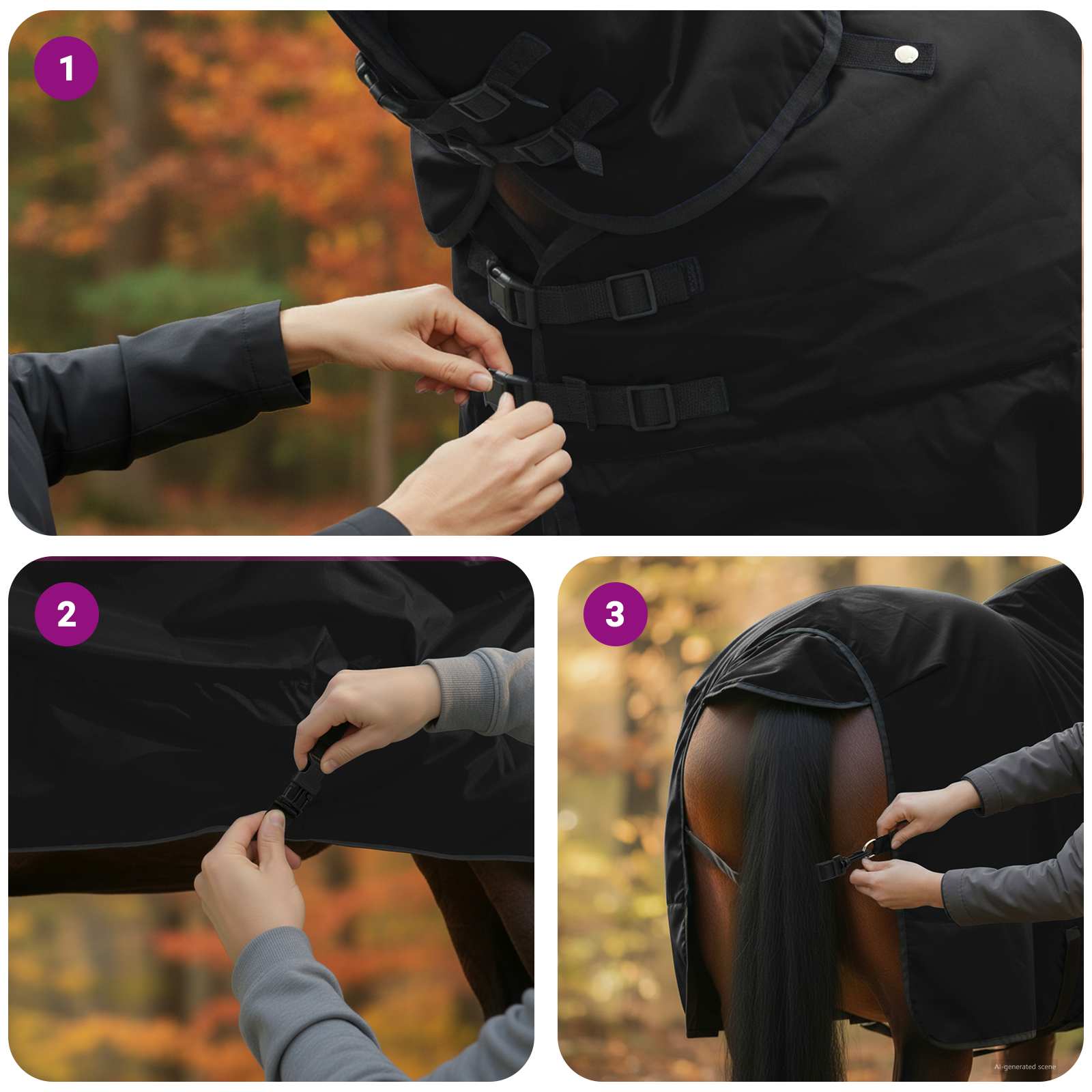 Σαμάρι Ίππου Σκούρο πράσινο και μαύρο 145 cm Πολυεστέρας