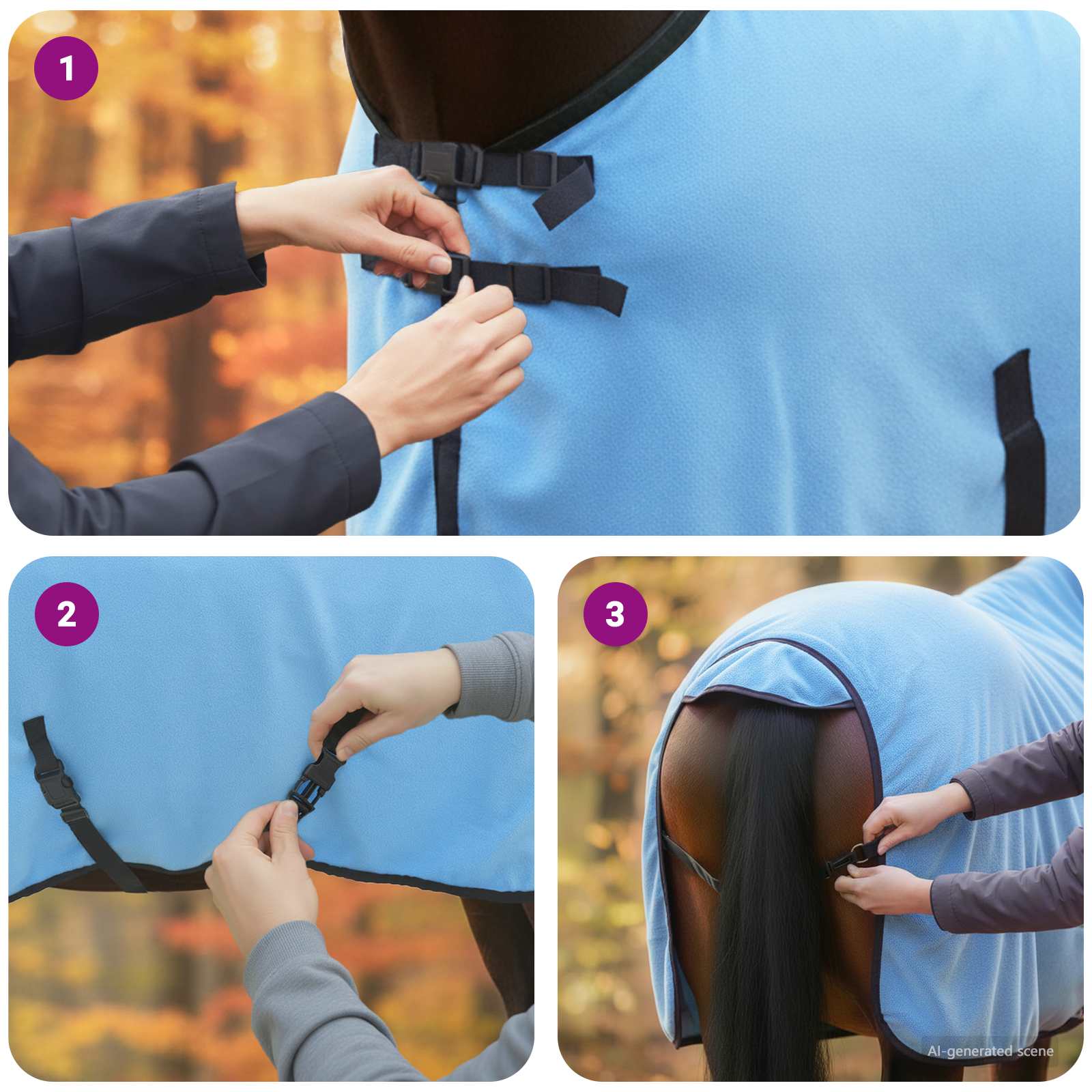 Σαμάρι Ίππου Σκούρο Aqua Πολυεστέρας