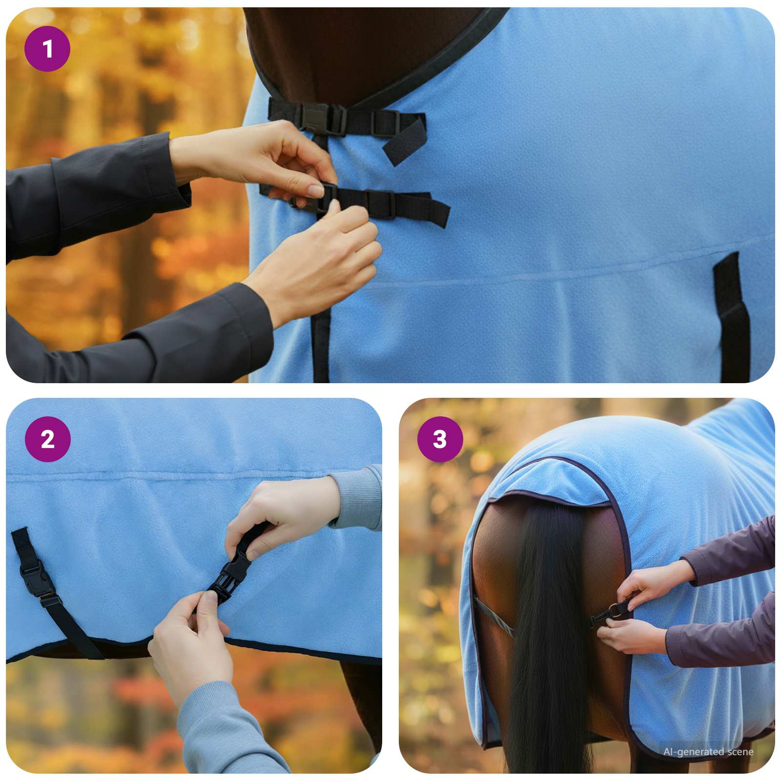 Σαμάρι Ίππου Σκούρο Aqua Πολυεστέρας