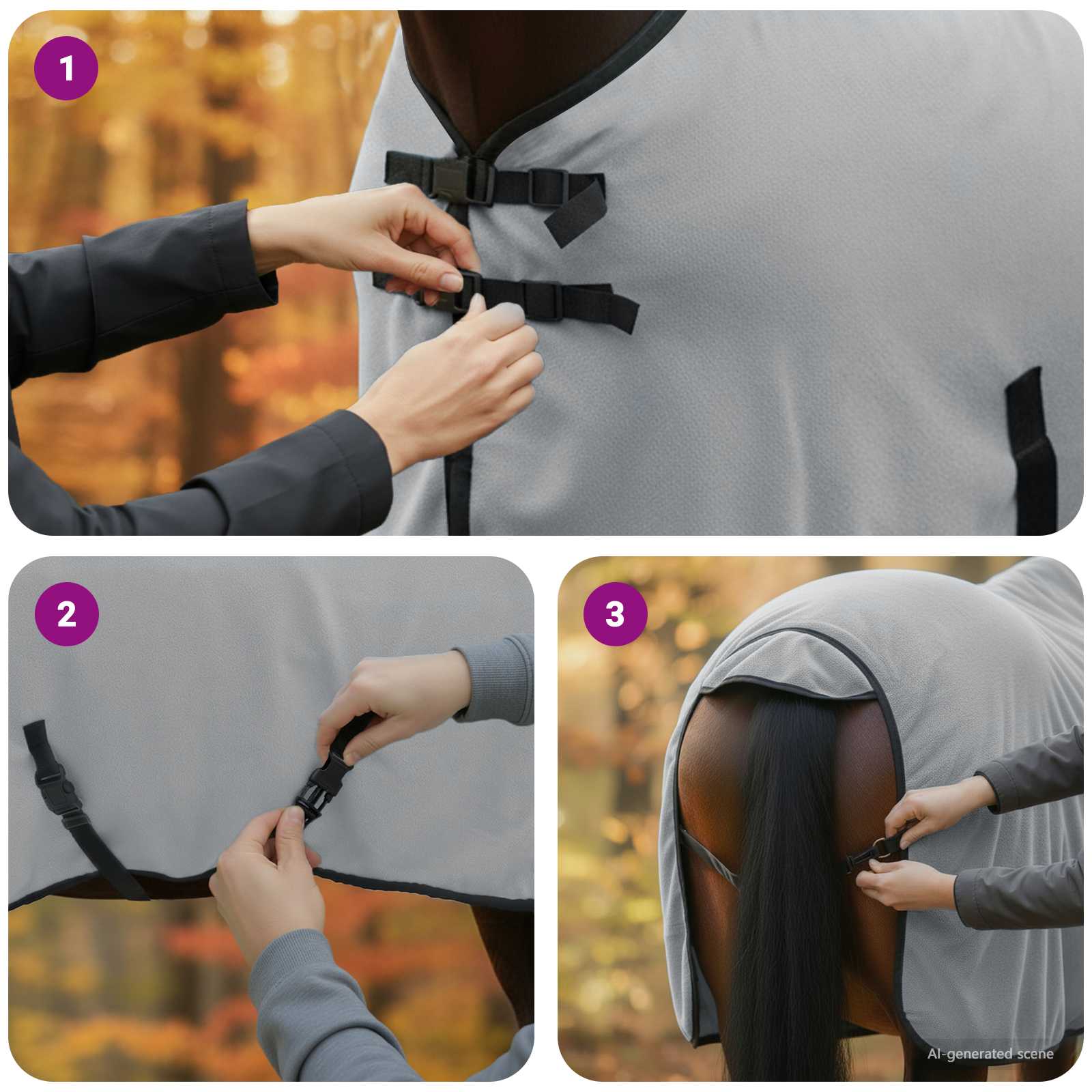 Σαμάρι Ίππου Φωτεινό γκρι και ροζ Πολυεστέρας