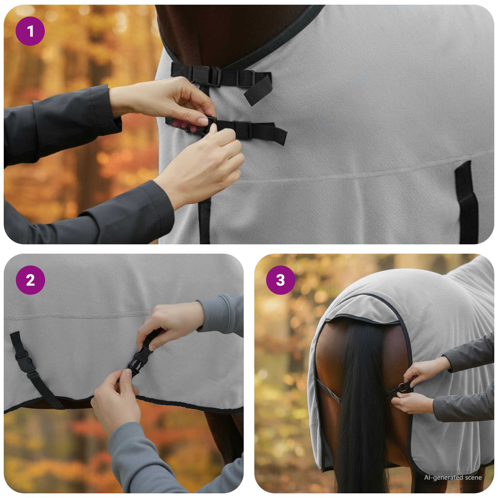 Σαμάρι Ίππου Φωτεινό γκρι και ροζ Πολυεστέρας