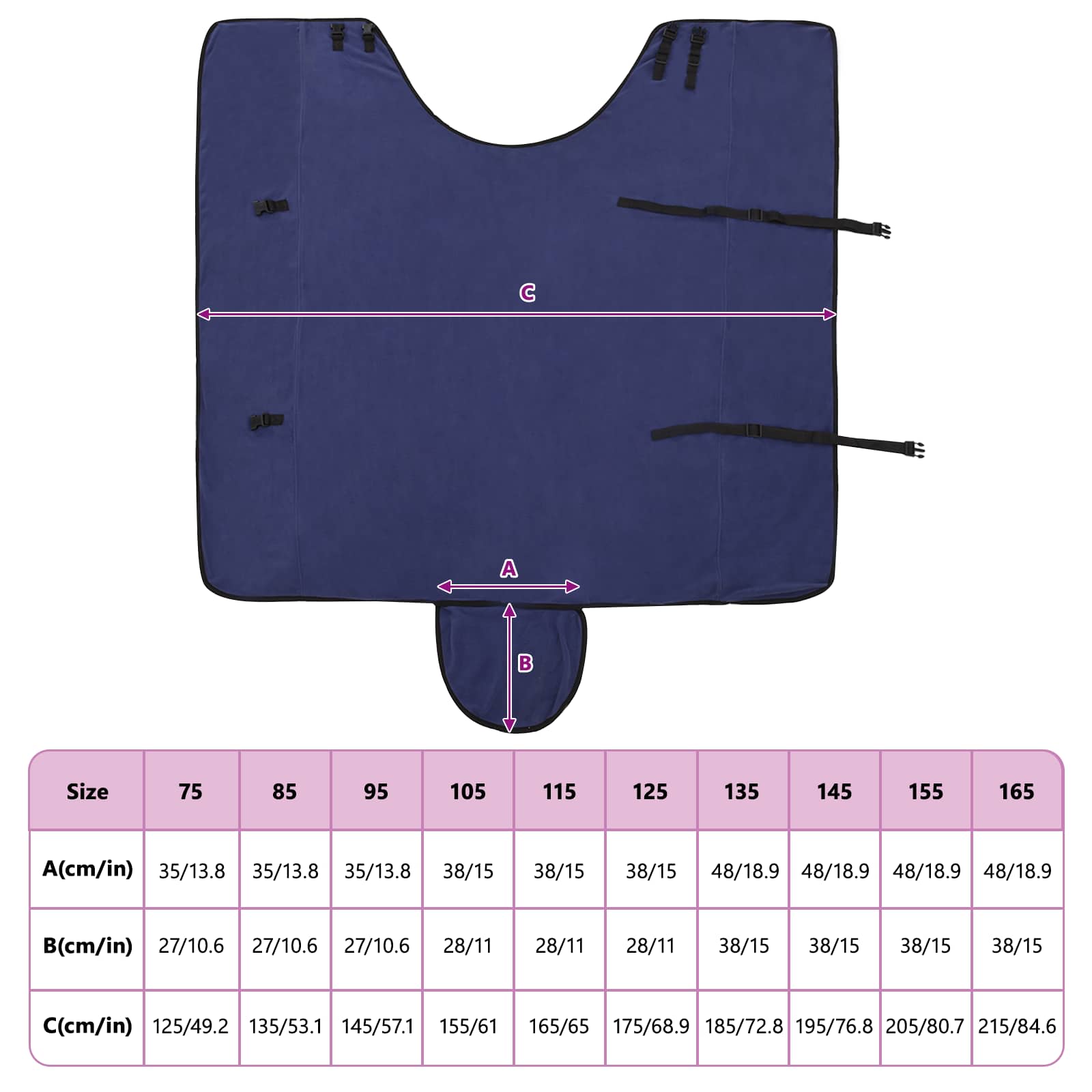 Σαμάρι Ίππου Σκούρο μπλε 135 cm Πολυεστέρας