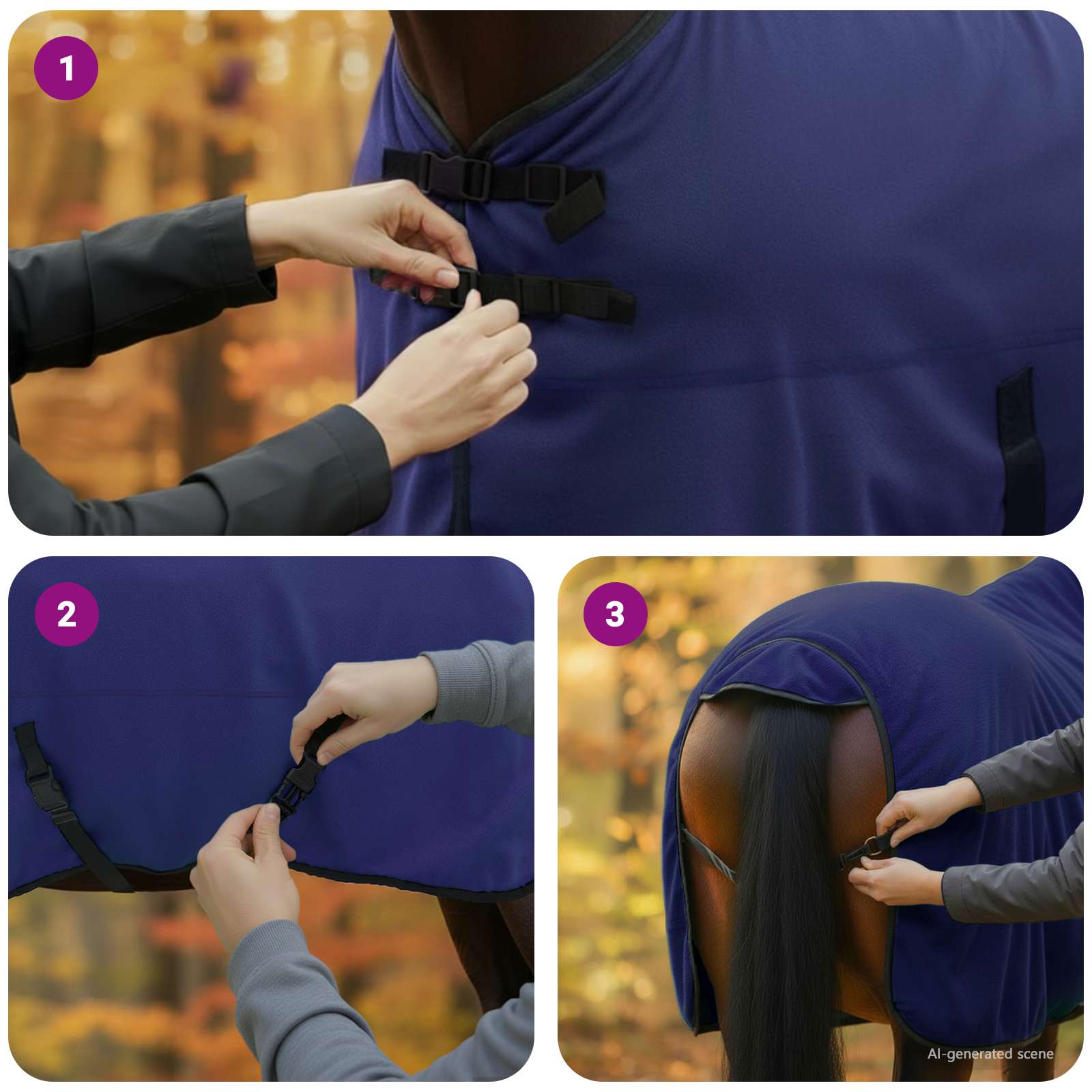 Σαμάρι Ίππου Σκούρο μπλε Πολυεστέρας