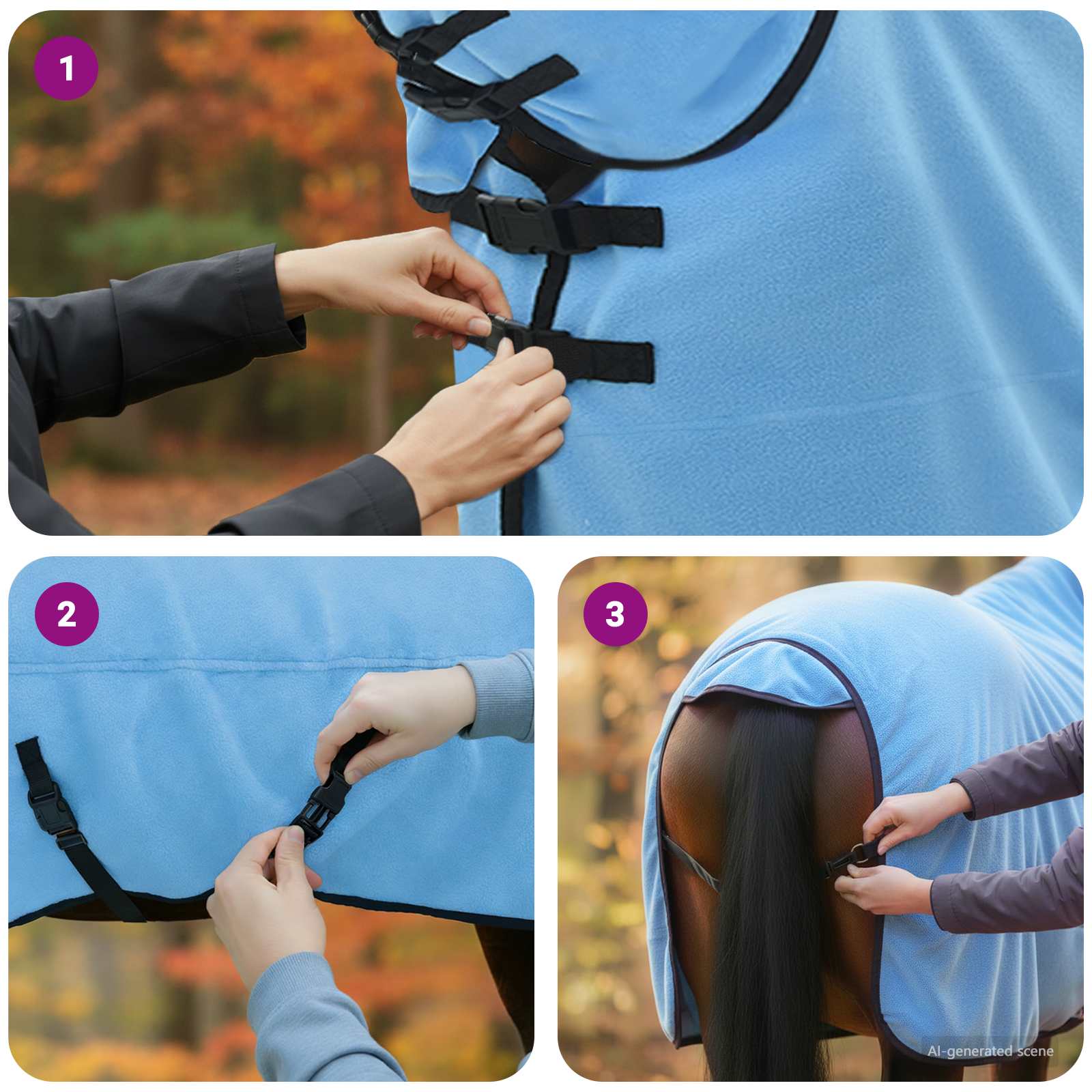 Σαμάρι Ίππου Σκούρο Aqua Πολυεστέρας