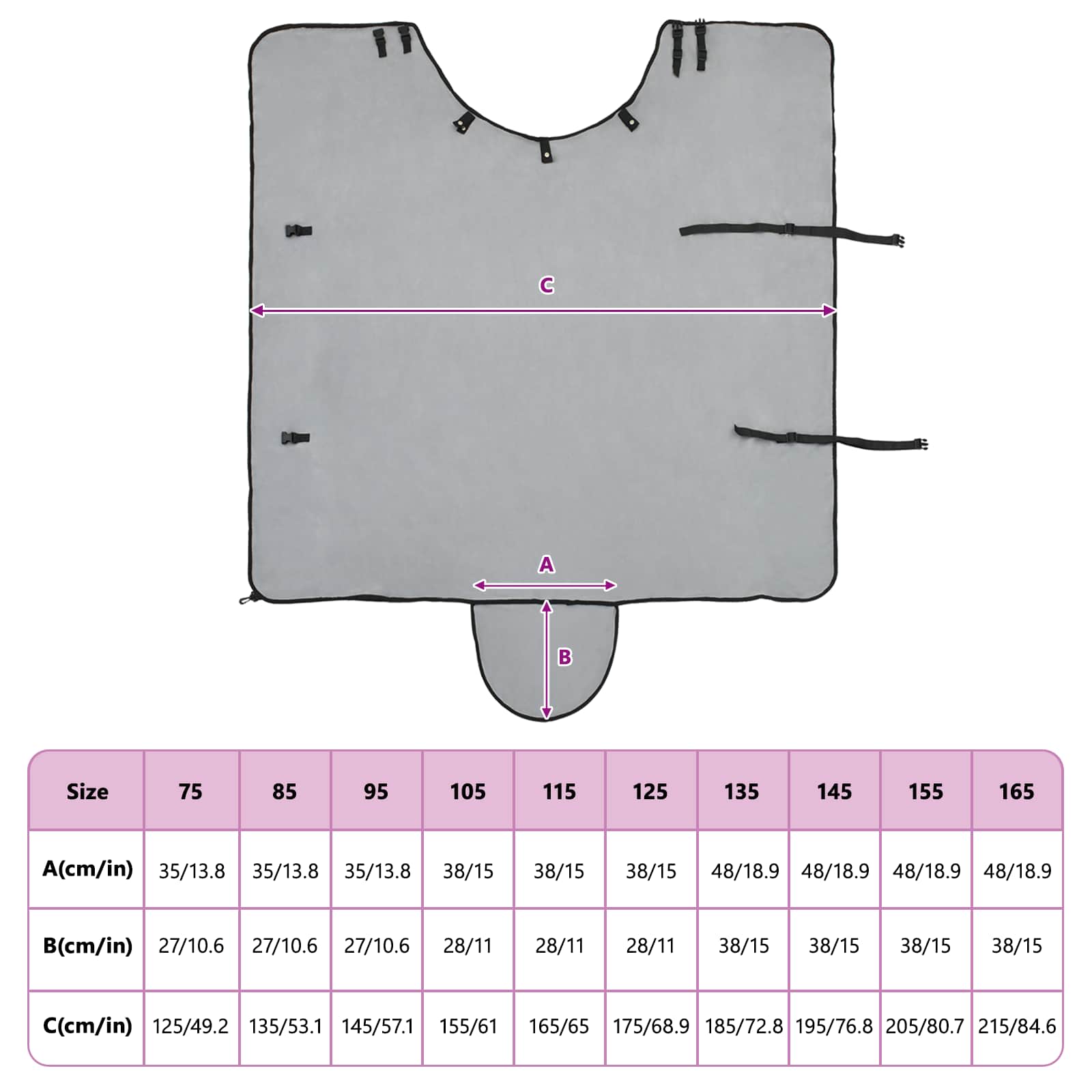 Σαμάρι Ίππου Φωτεινό γκρι και ροζ Πολυεστέρας