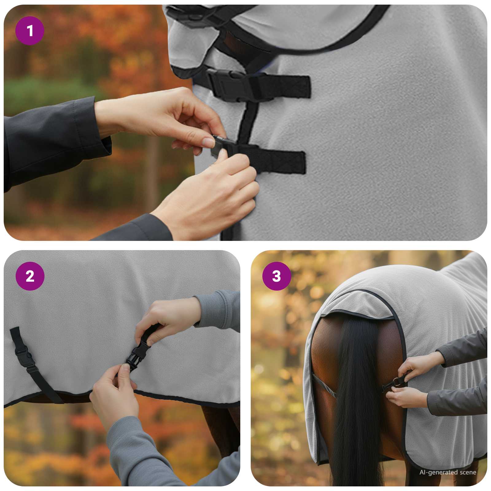 Σαμάρι Ίππου Φωτεινό γκρι και ροζ Πολυεστέρας