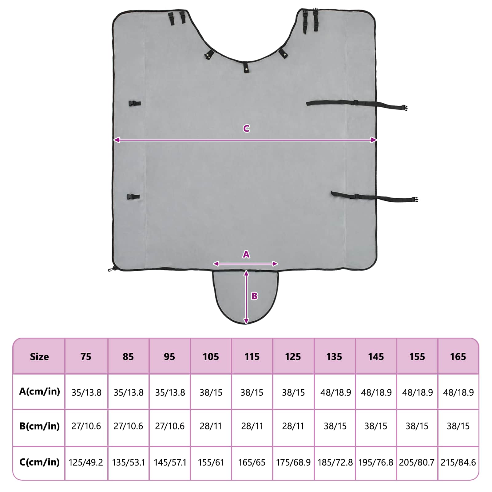 Σαμάρι Ίππου Φωτεινό γκρι και ροζ Πολυεστέρας