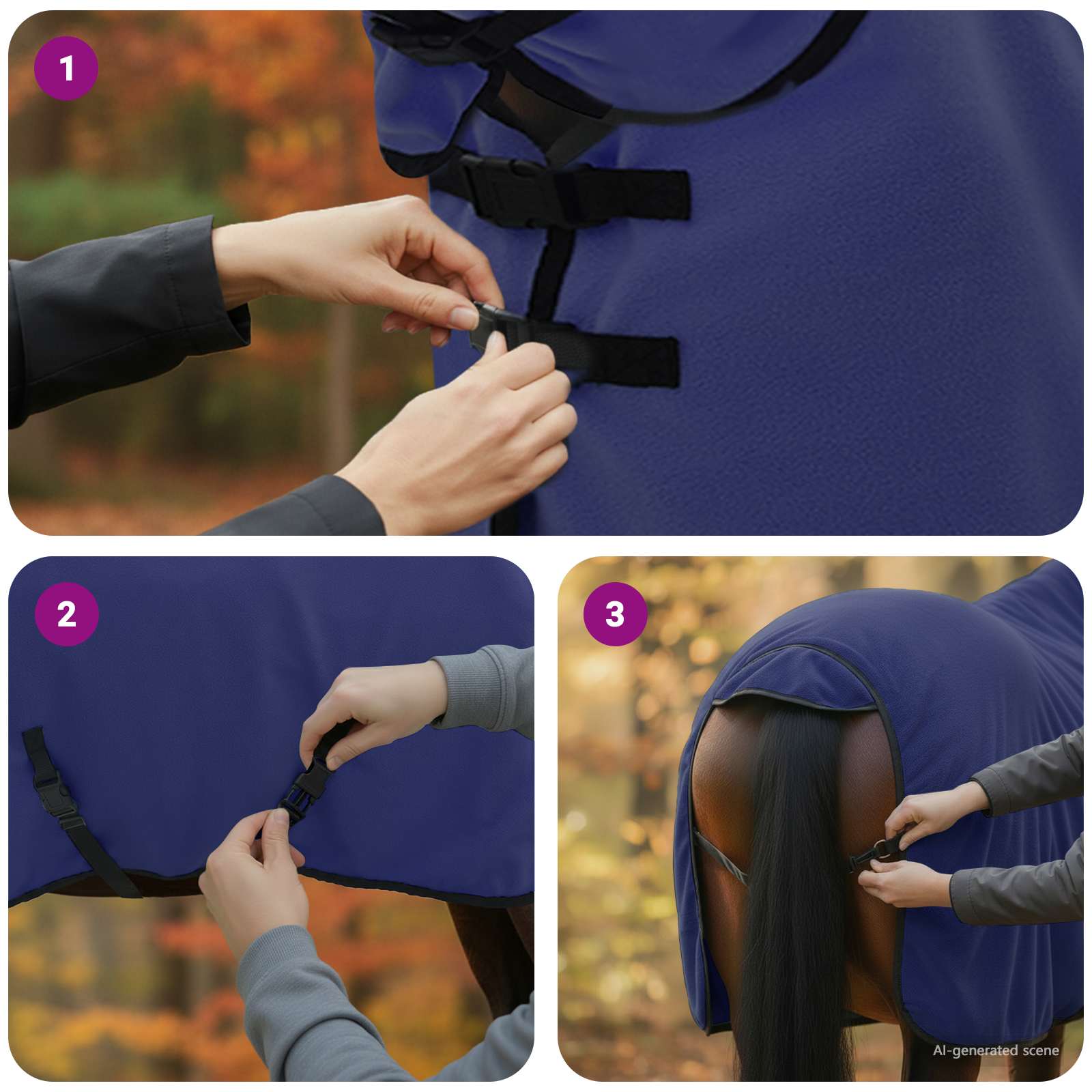 Σαμάρι Ίππου Σκούρο μπλε Πολυεστέρας