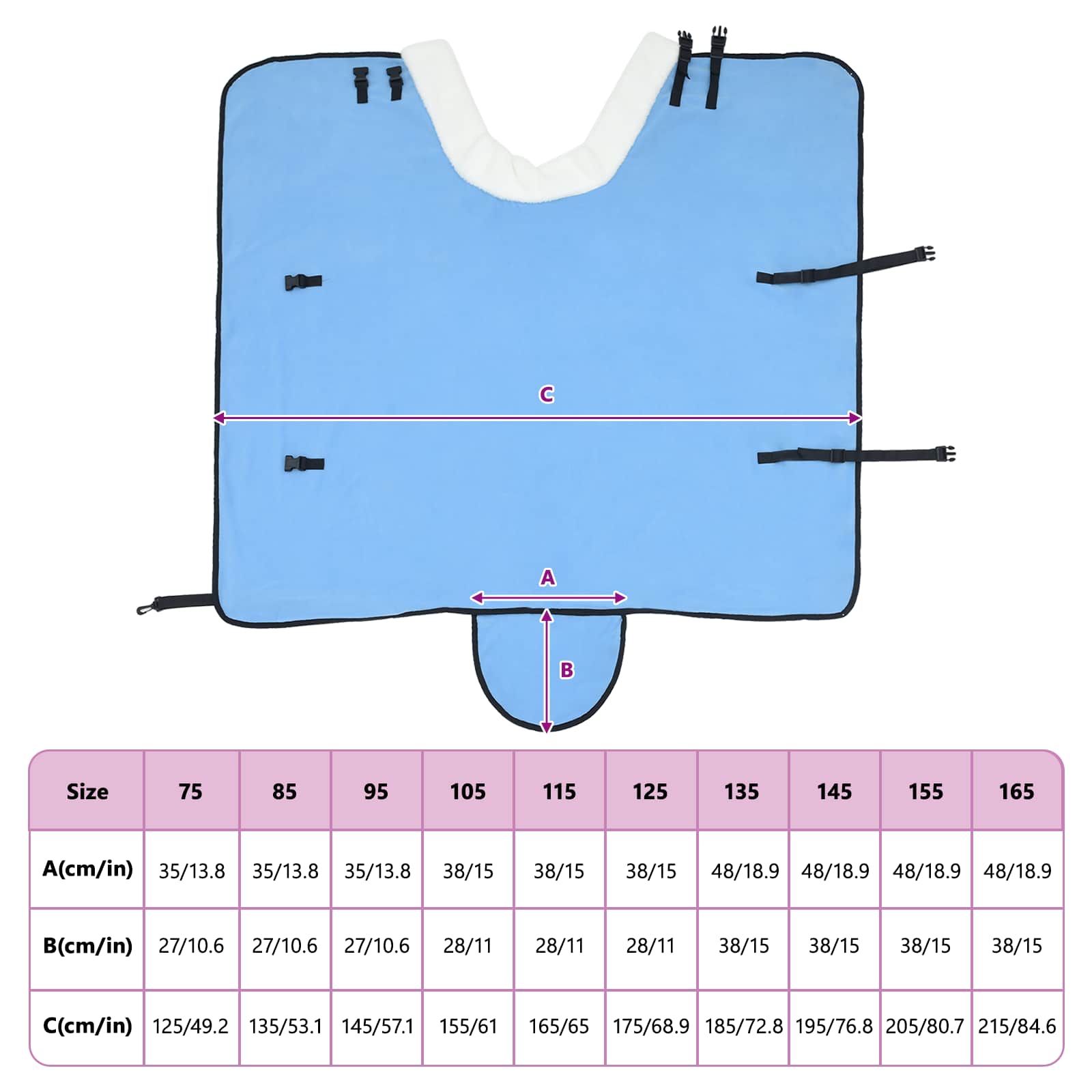 Σαμάρι Ίππου Σκούρο Aqua 85 cm Πολικές φλις