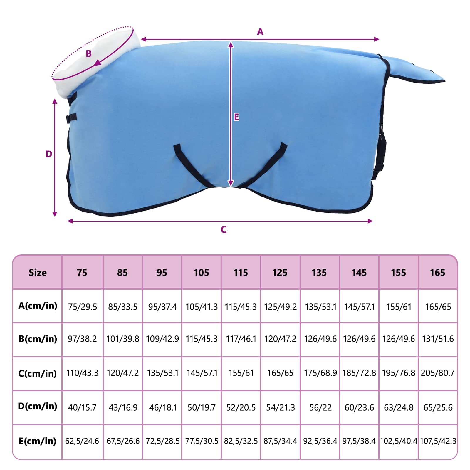 Σαμάρι Ίππου Σκούρο Aqua 95 cm Πολικές φλις