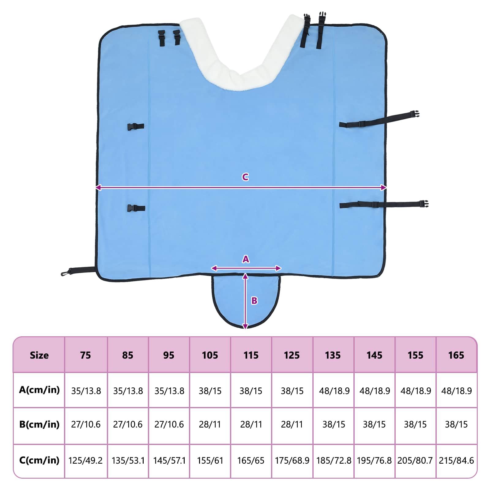 Σαμάρι Ίππου Σκούρο Aqua 145 cm Πολικές φλις