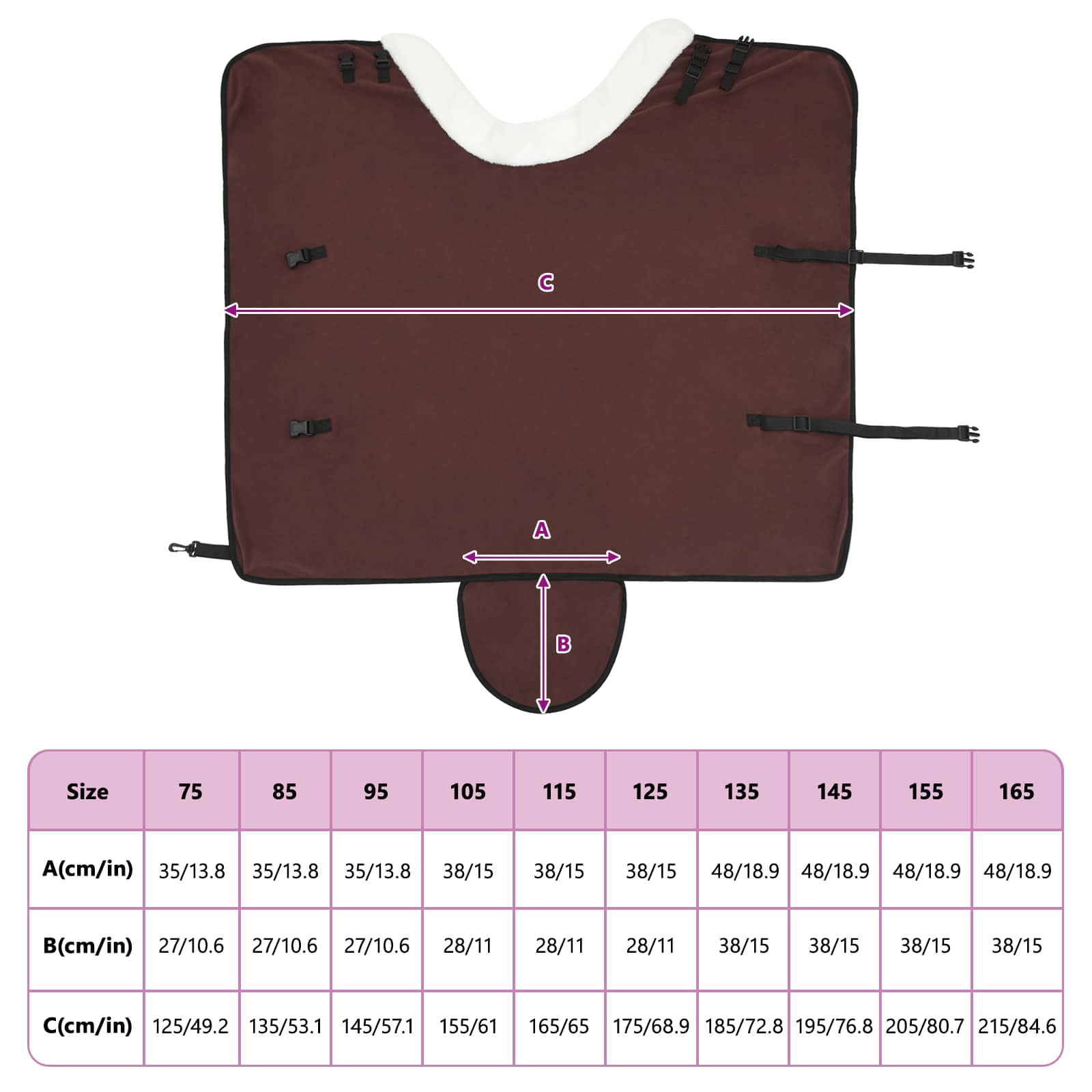 Σαμάρι Ίππου Πλήρης Σκούρος Καφέ 95 cm Πολικές φλις