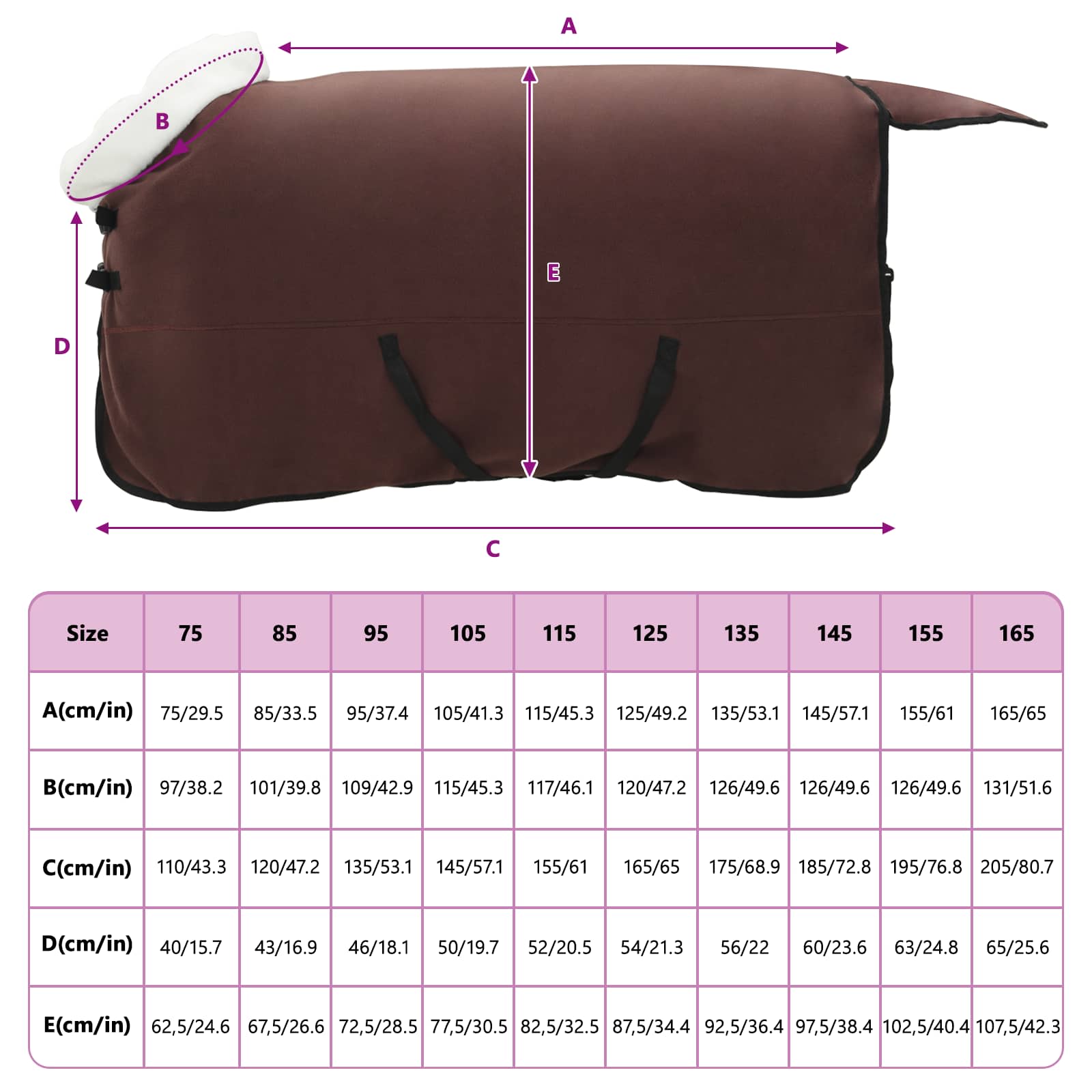 Σαμάρι Ίππου Πλήρης Σκούρος Καφέ 145 cm Πολικές φλις