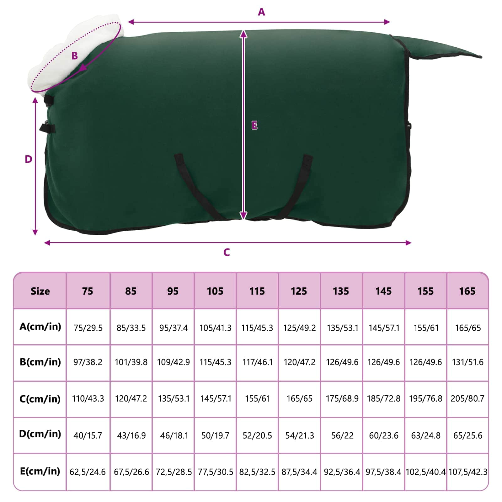 Σαμάρι Ίππου Σκούρο πράσινο 95 cm Πολικές φλις - Pakobazaar