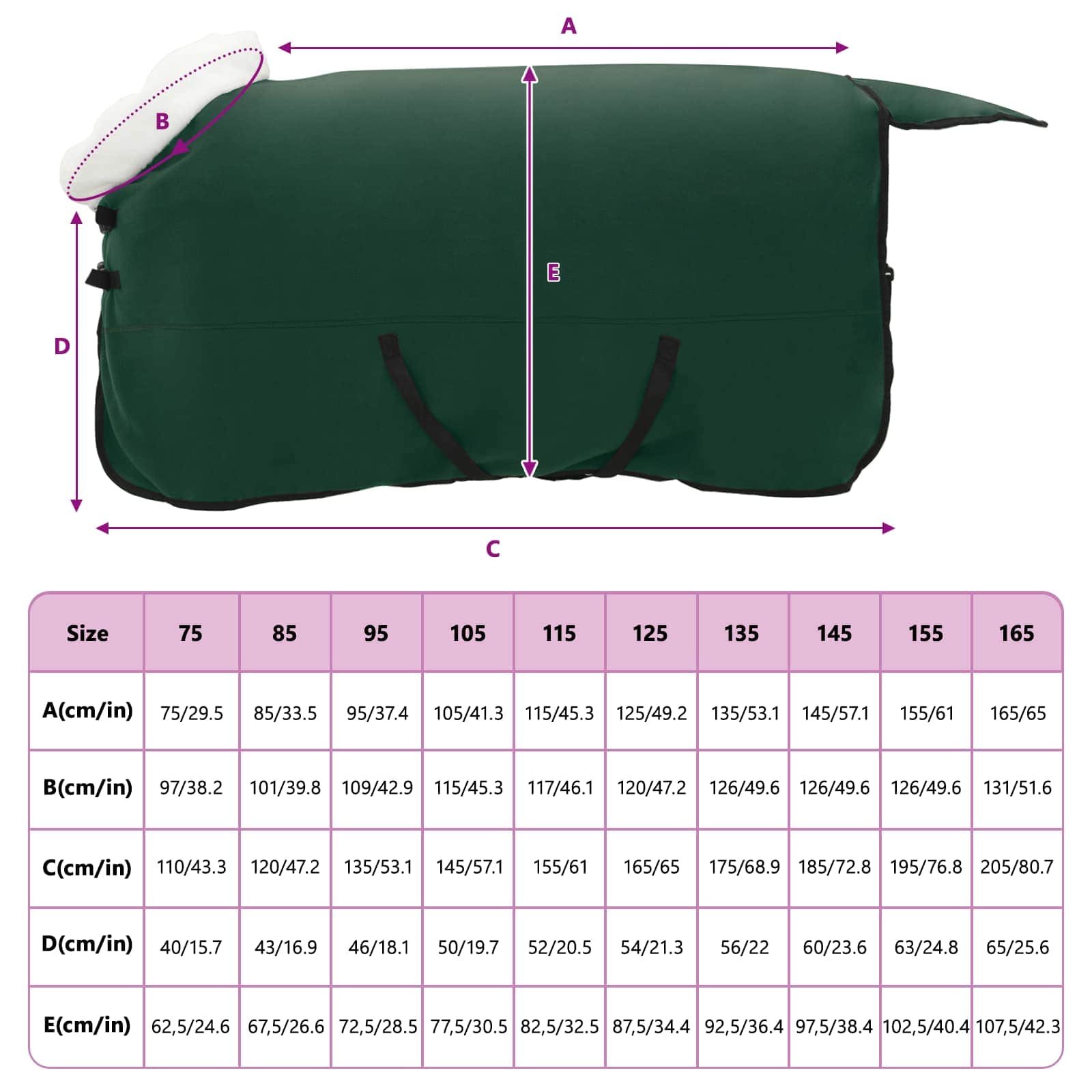 Σαμάρι Ίππου Σκούρο πράσινο 135 cm Πολικές φλις