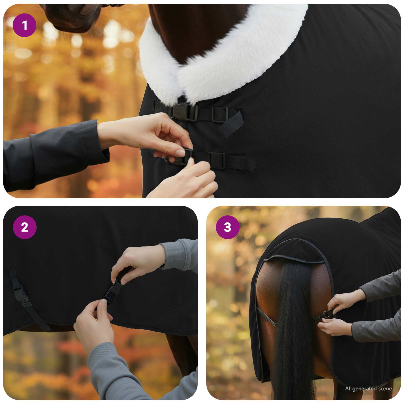 Σαμάρι Ίππου Μαύρο 85 cm Πολικές φλις