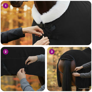 Σαμάρι Ίππου Μαύρο 135 cm Πολικές φλις