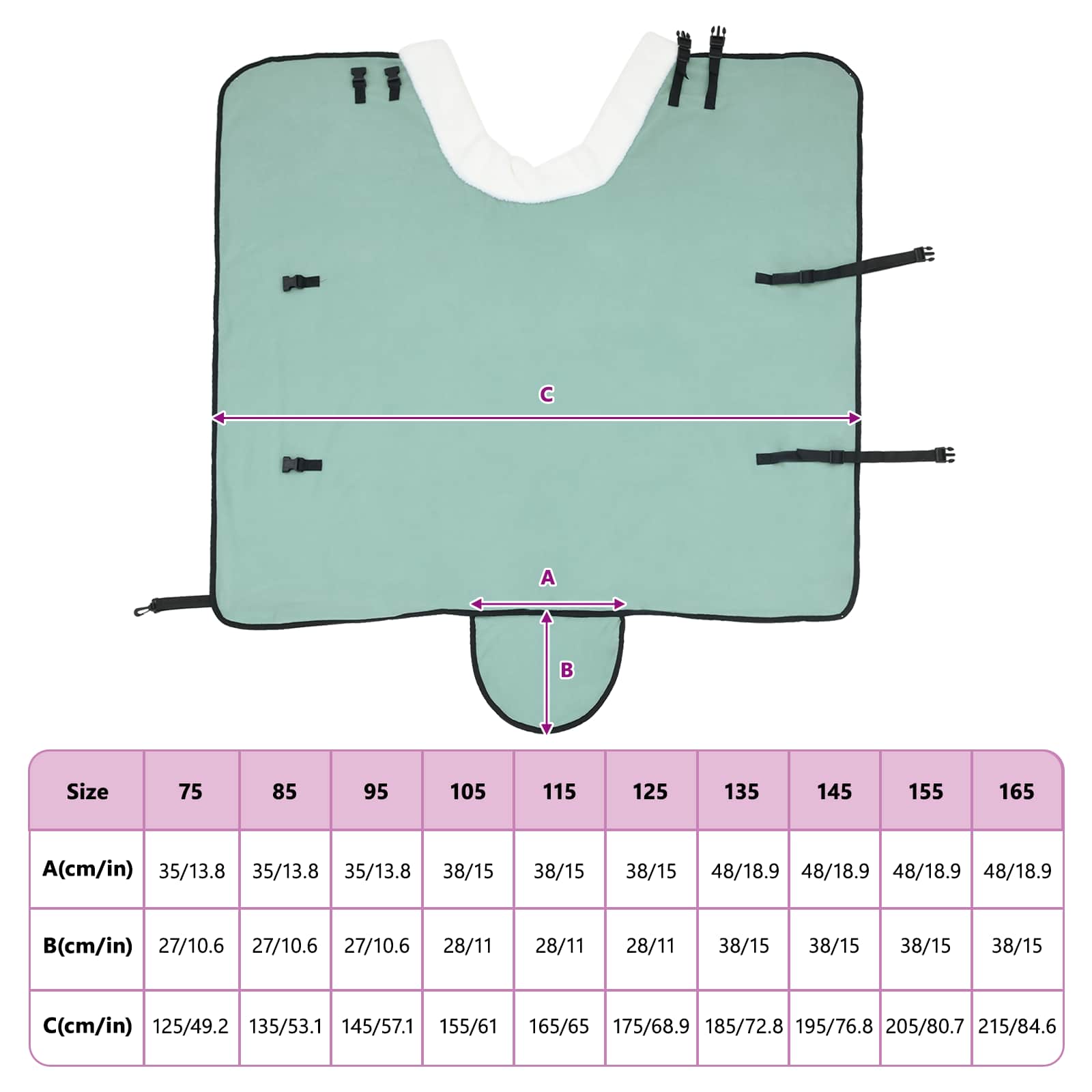 Σαμάρι Ίππου Σκούρο πράσινο 105 cm Πολικές φλις