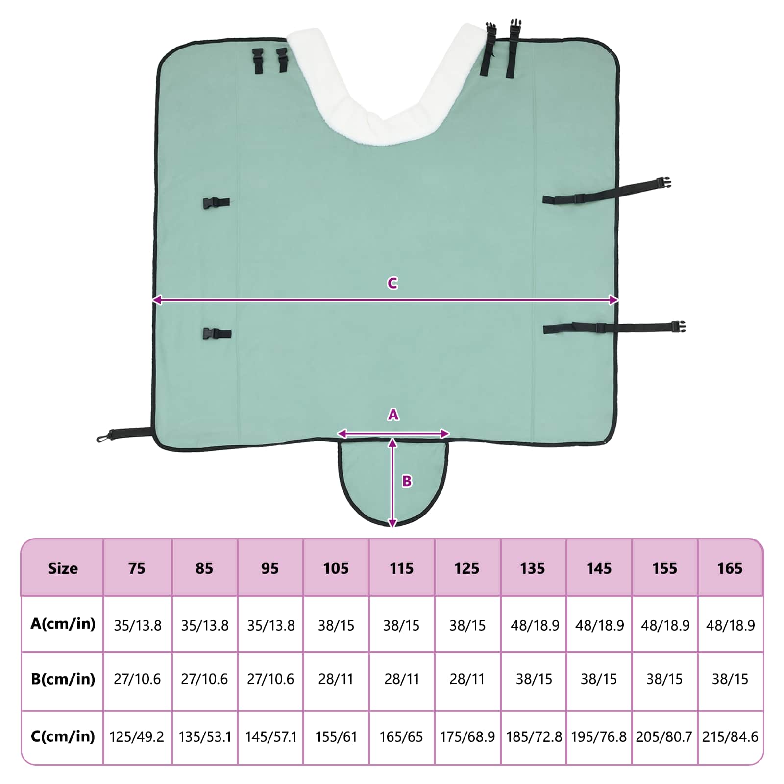 Σαμάρι Ίππου Σκούρο πράσινο 155 cm Πολικές φλις