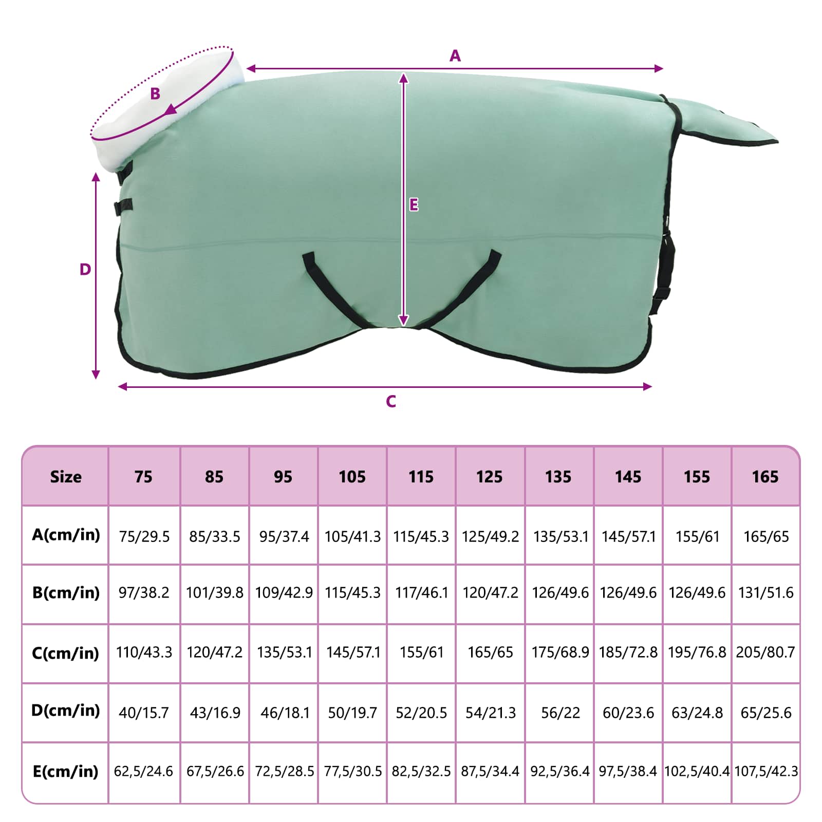 Σαμάρι Ίππου Σκούρο πράσινο 165 cm Πολικές φλις