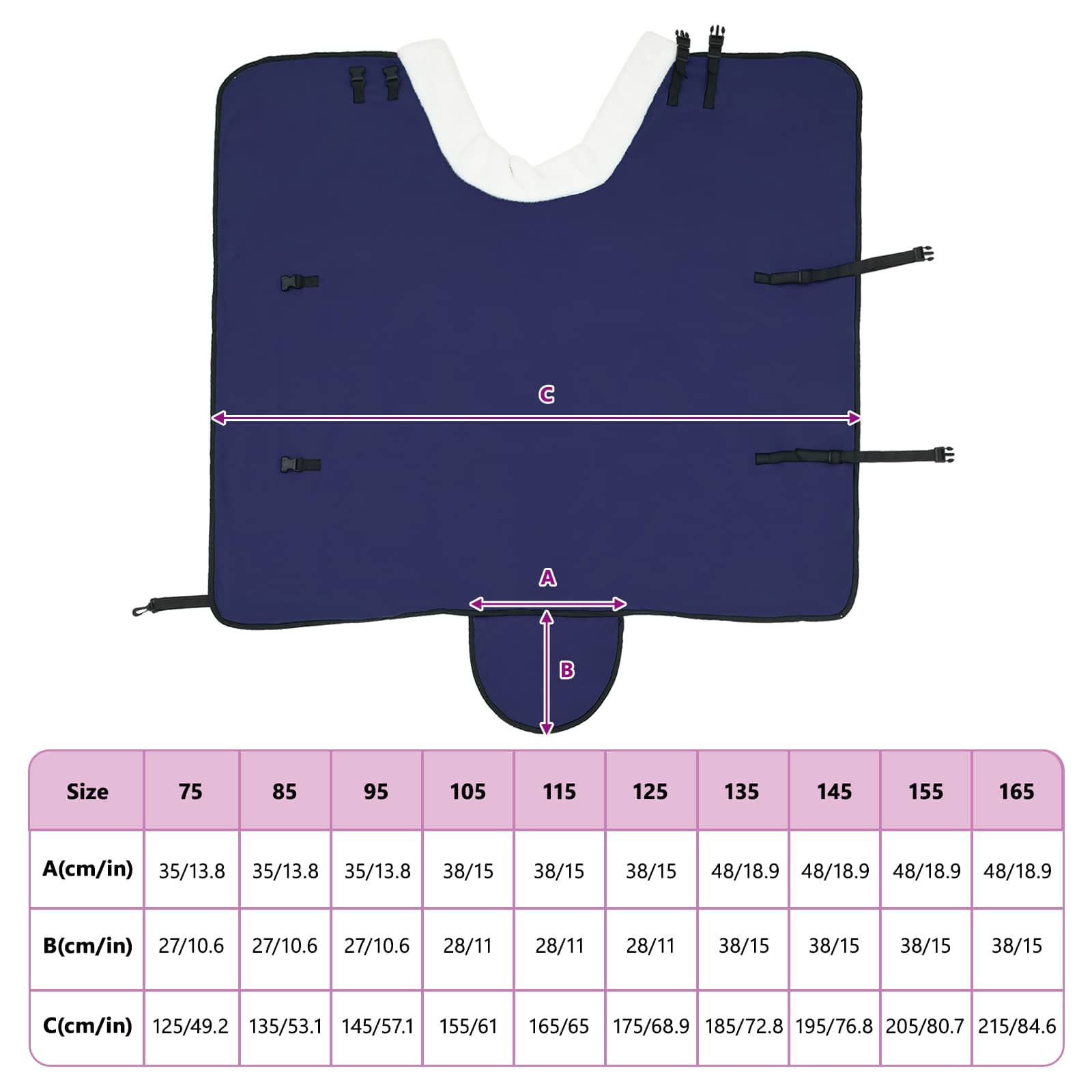 Σαμάρι Ίππου Σκούρο μπλε 105 cm Πολικές φλις