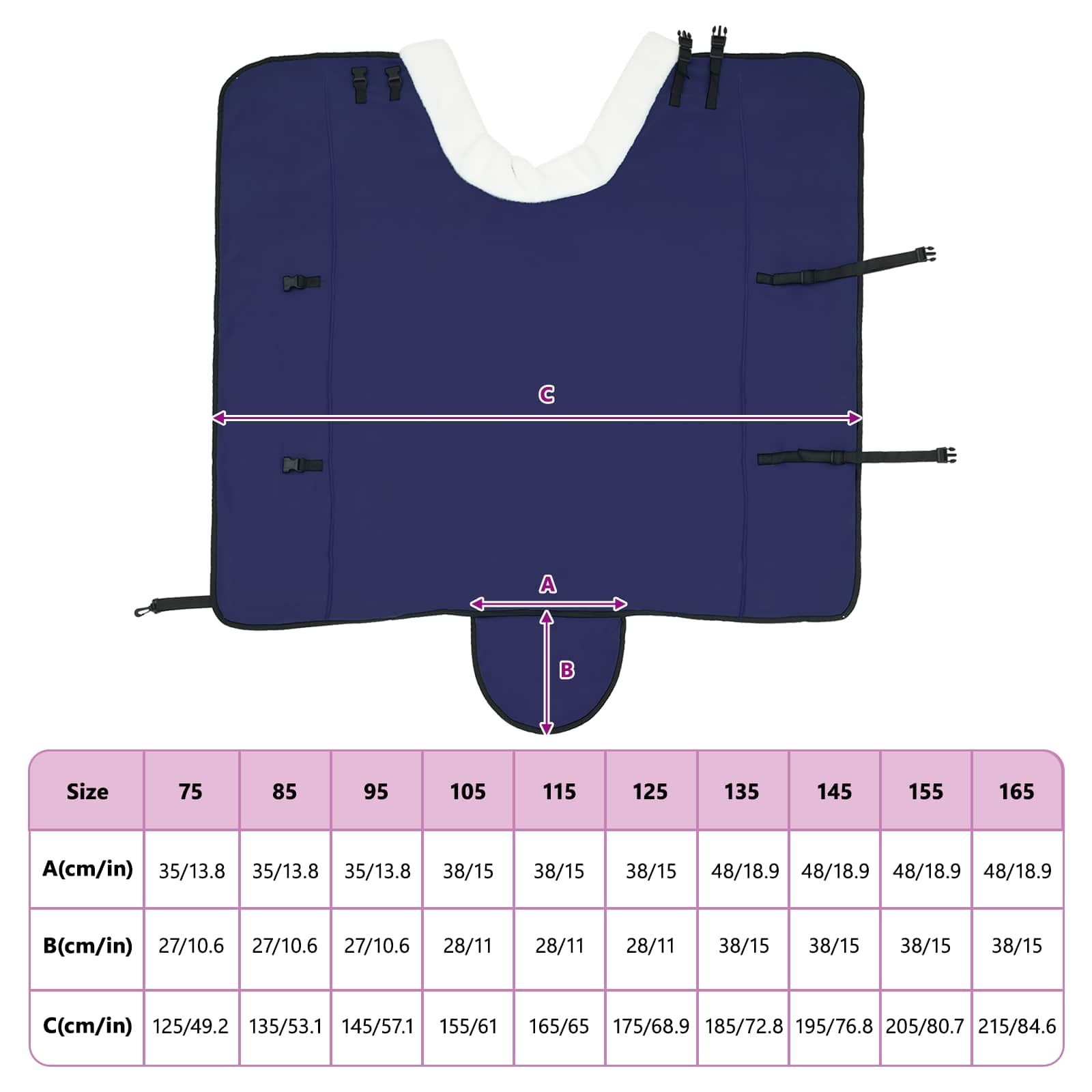 Σαμάρι Ίππου Σκούρο μπλε 145 cm Πολικές φλις