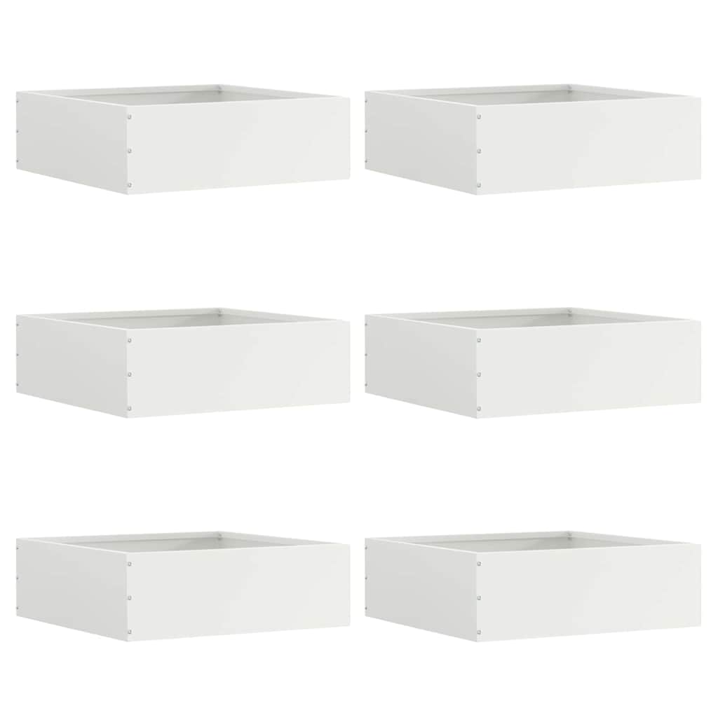 Περίγραμμα γκαζόν 6 pcs Λευκό 40 x 40 x 13 cm Ατσάλι