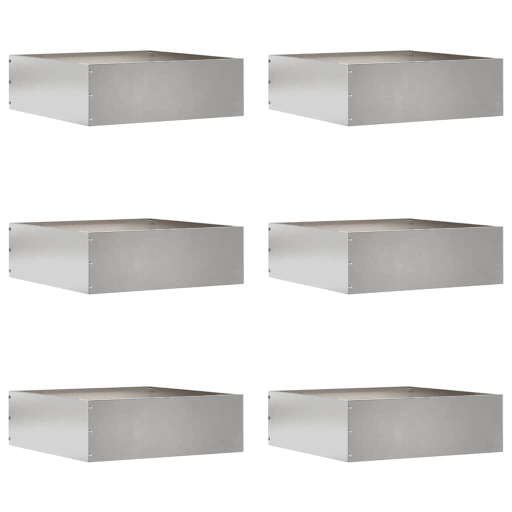 Περίγραμμα γκαζόν 6 pcs Ασημί 40 x 40 x 13 cm Ανοξείδωτο ατσάλι