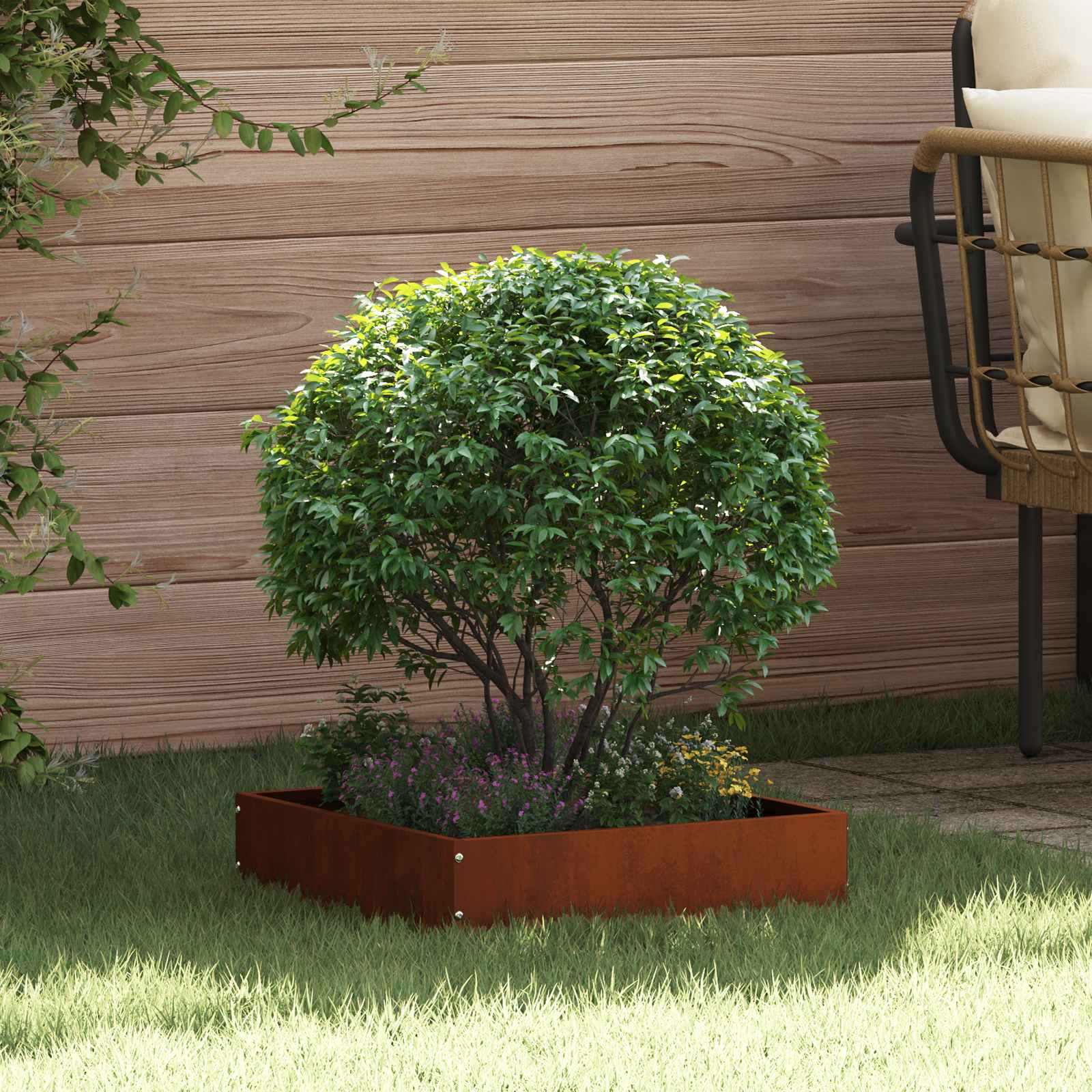 Περίγραμμα γκαζόν 6 pcs Σκ rusty 40 x 40 x 13 cm