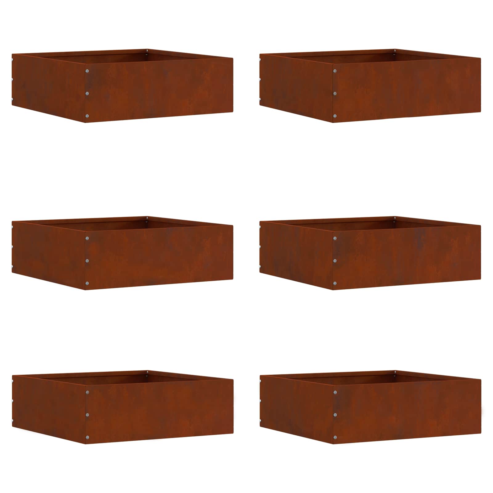Περίγραμμα γκαζόν 6 pcs Σκ rusty 40 x 40 x 13 cm