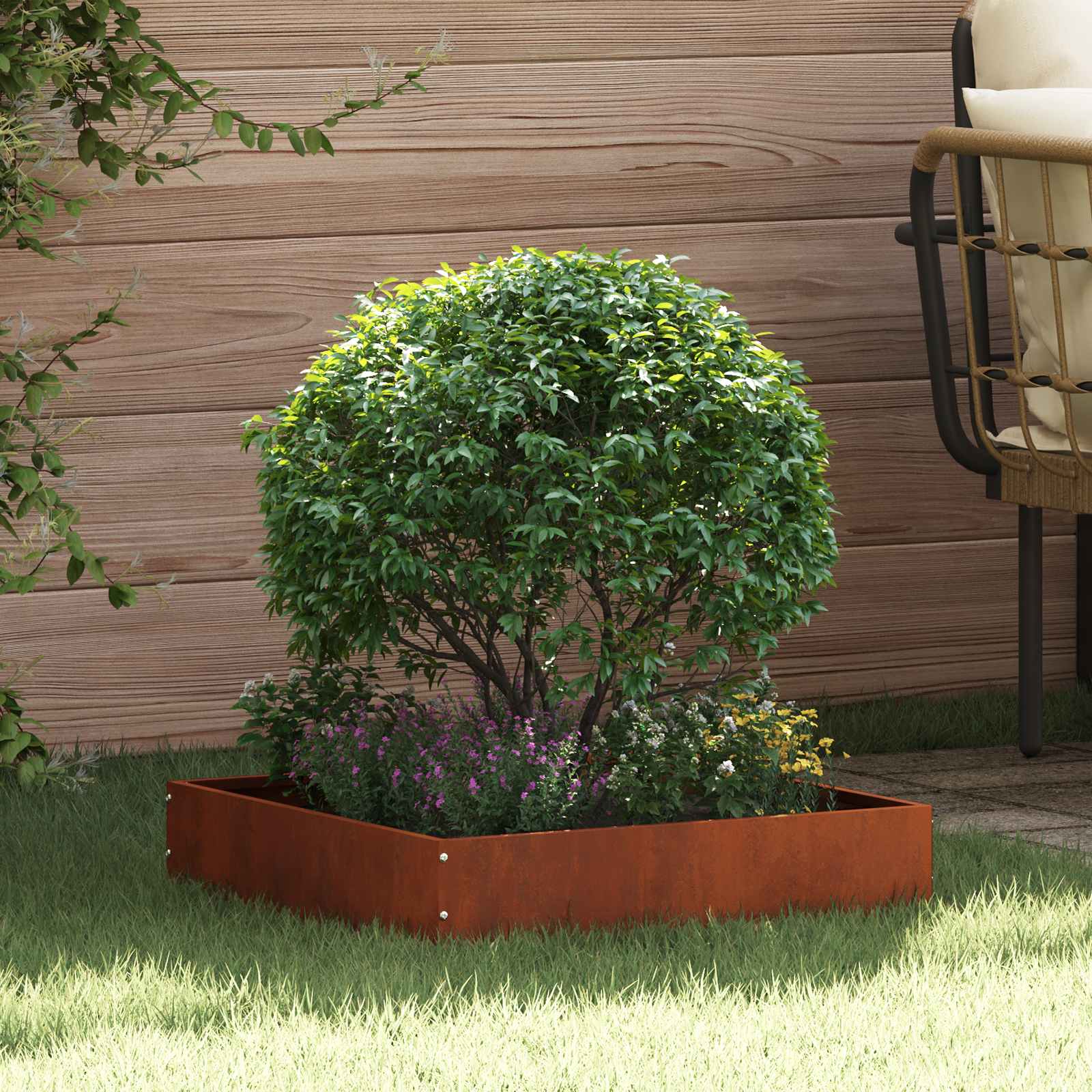 Περίγραμμα γκαζόν 6 pcs Σκ rusty 50 x 50 x 13 εκ