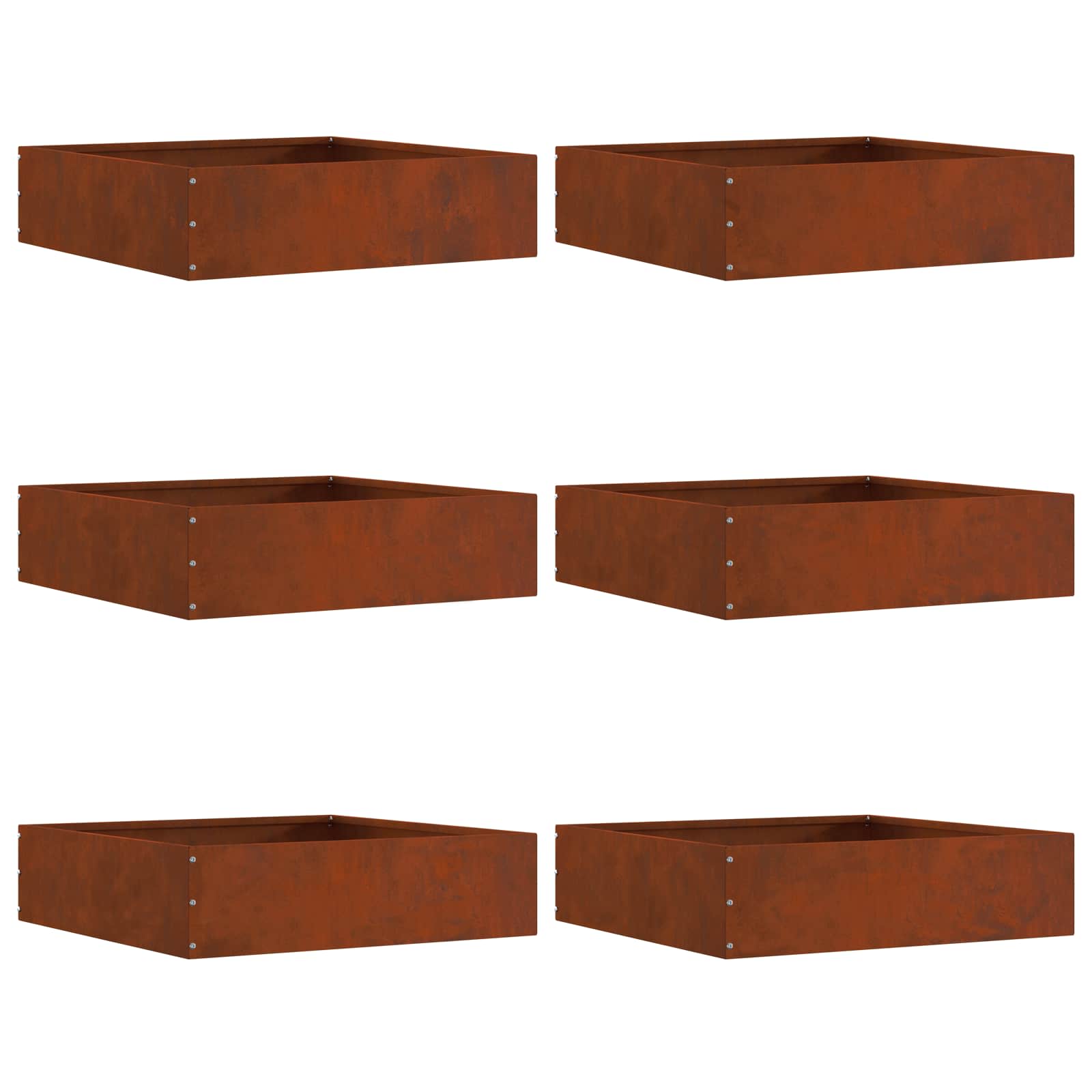 Περίγραμμα γκαζόν 6 pcs Σκ rusty 50 x 50 x 13 εκ