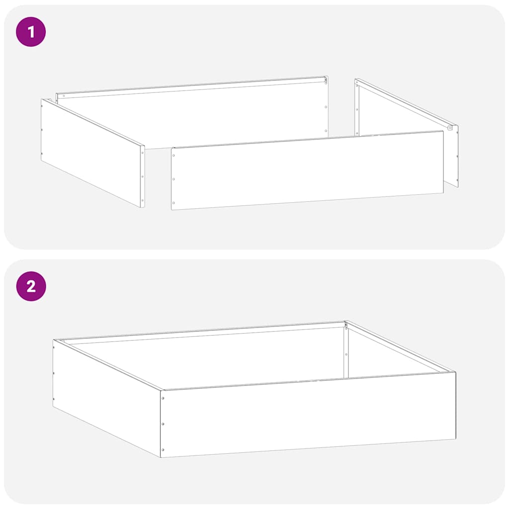 Περίγραμμα γκαζόν 6 pcs Ανθρακί 60 x 60 x 13 εκ Ατσάλι