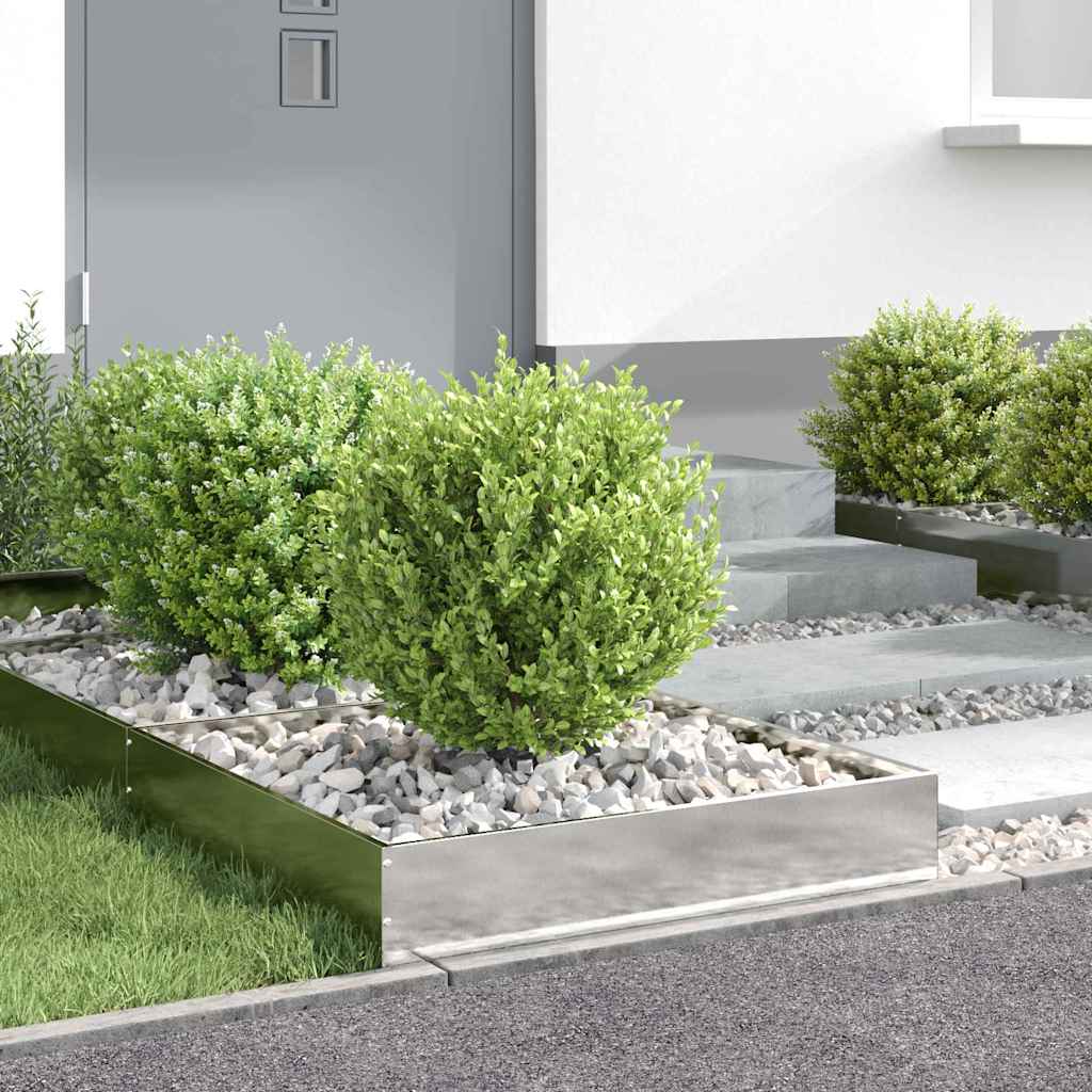 Περίγραμμα γκαζόν 6 pcs Ασημί 60 x 60 x 13 εκ Ανοξείδωτο ατσάλι