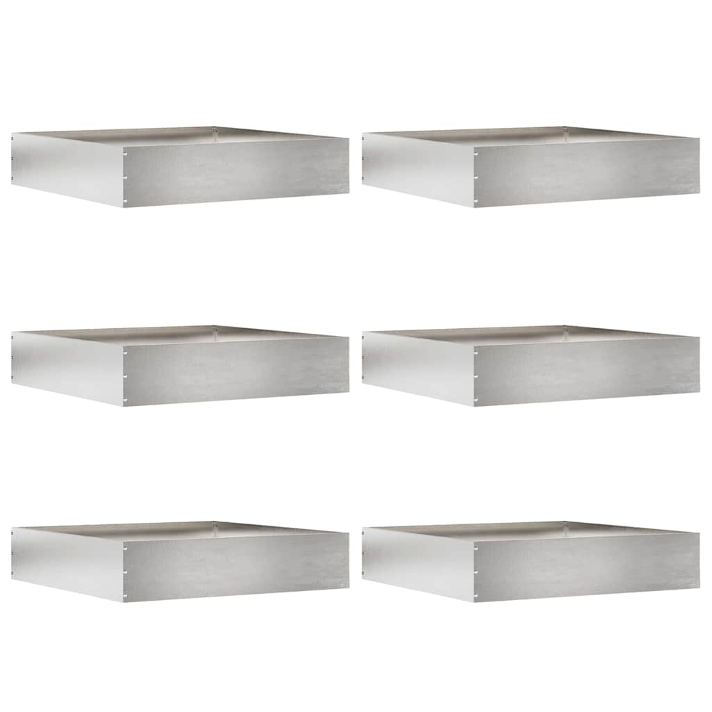 Περίγραμμα γκαζόν 6 pcs Ασημί 60 x 60 x 13 εκ Ανοξείδωτο ατσάλι