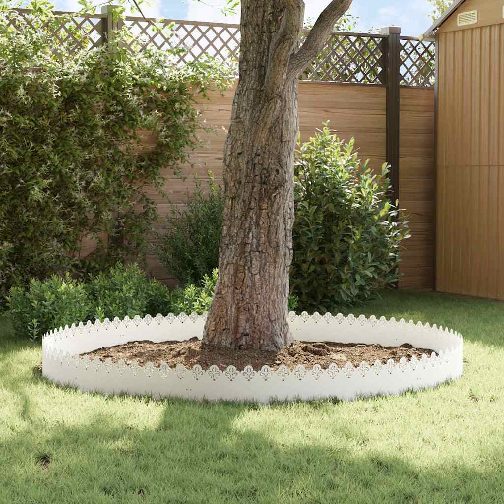 Περιγράμματα γκαζόν 20 pcs Λευκό 103 x 0,05 x 22 εκ Ατσάλι