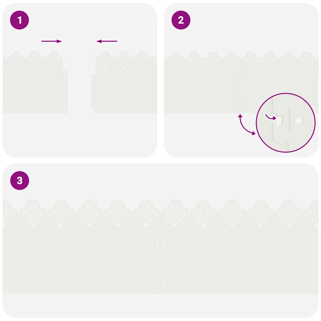 Περιγράμματα γκαζόν 20 pcs Λευκό 103 x 0,05 x 22 εκ Ατσάλι